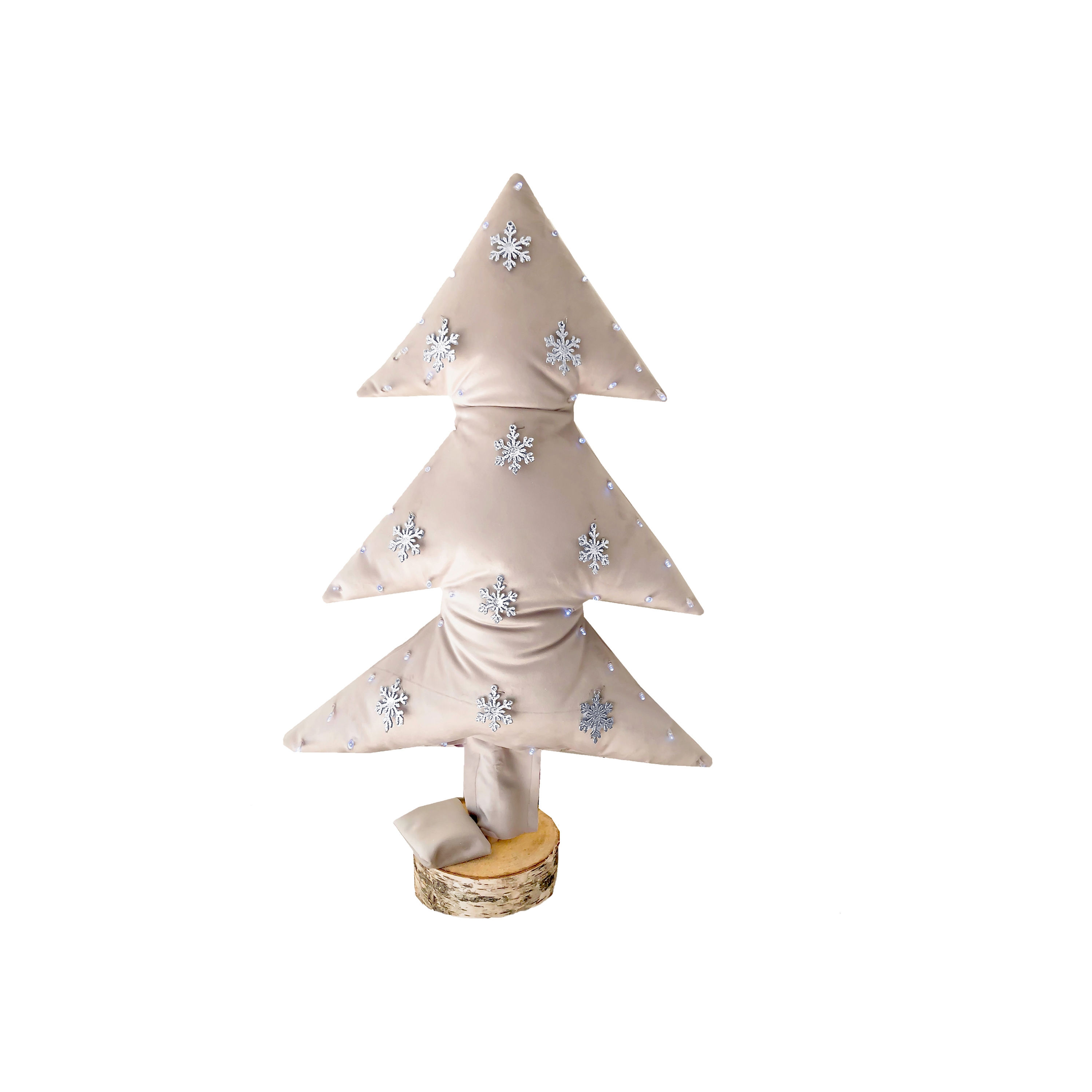 Albero di natale | Albero di Natale luminoso in velluto blanco 70 cm