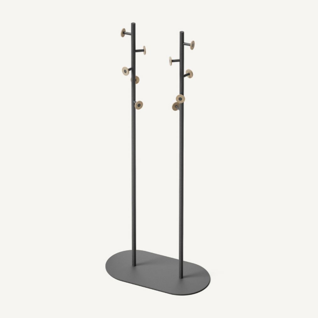 Bloom Floor Double Coat Rack Anthracite