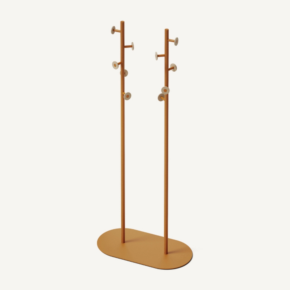 Bloom Floor Double Coat Rack Deep Brown