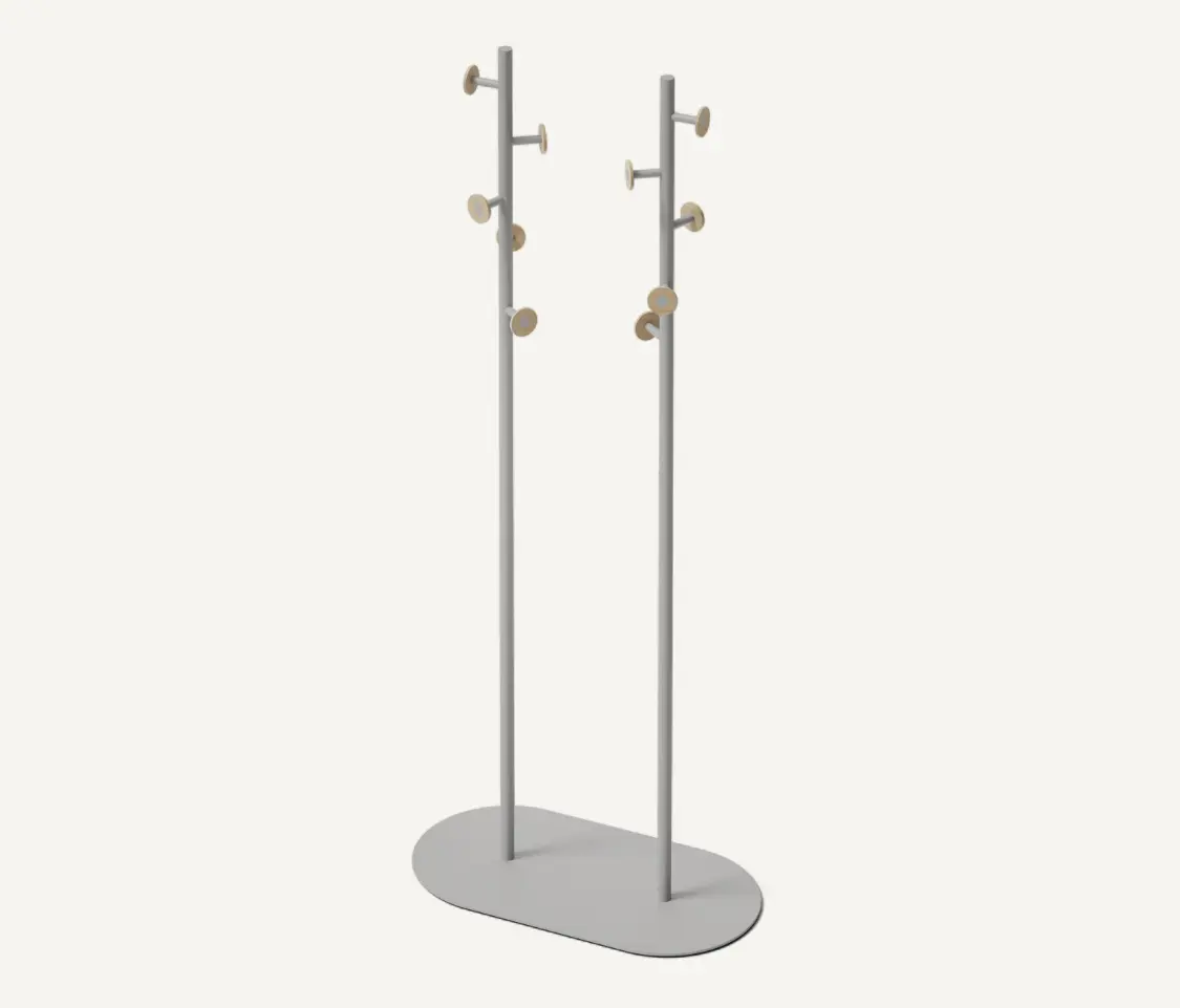 MIZETTO - Bloom Floor Double Coat Rack Pale Grey