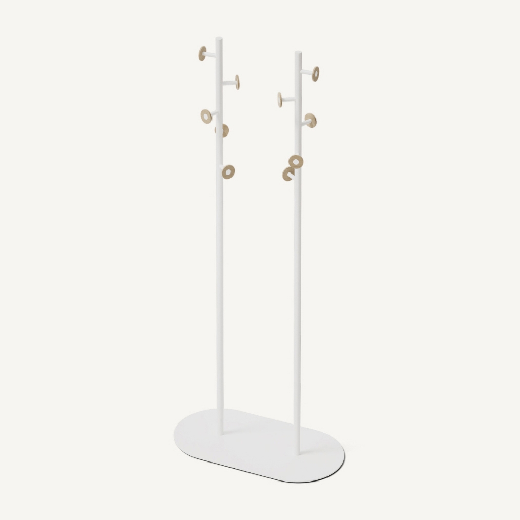 Vertoon produk Bloom Floor Double Coat Rack Signal White van vervaardiger MIZETTO