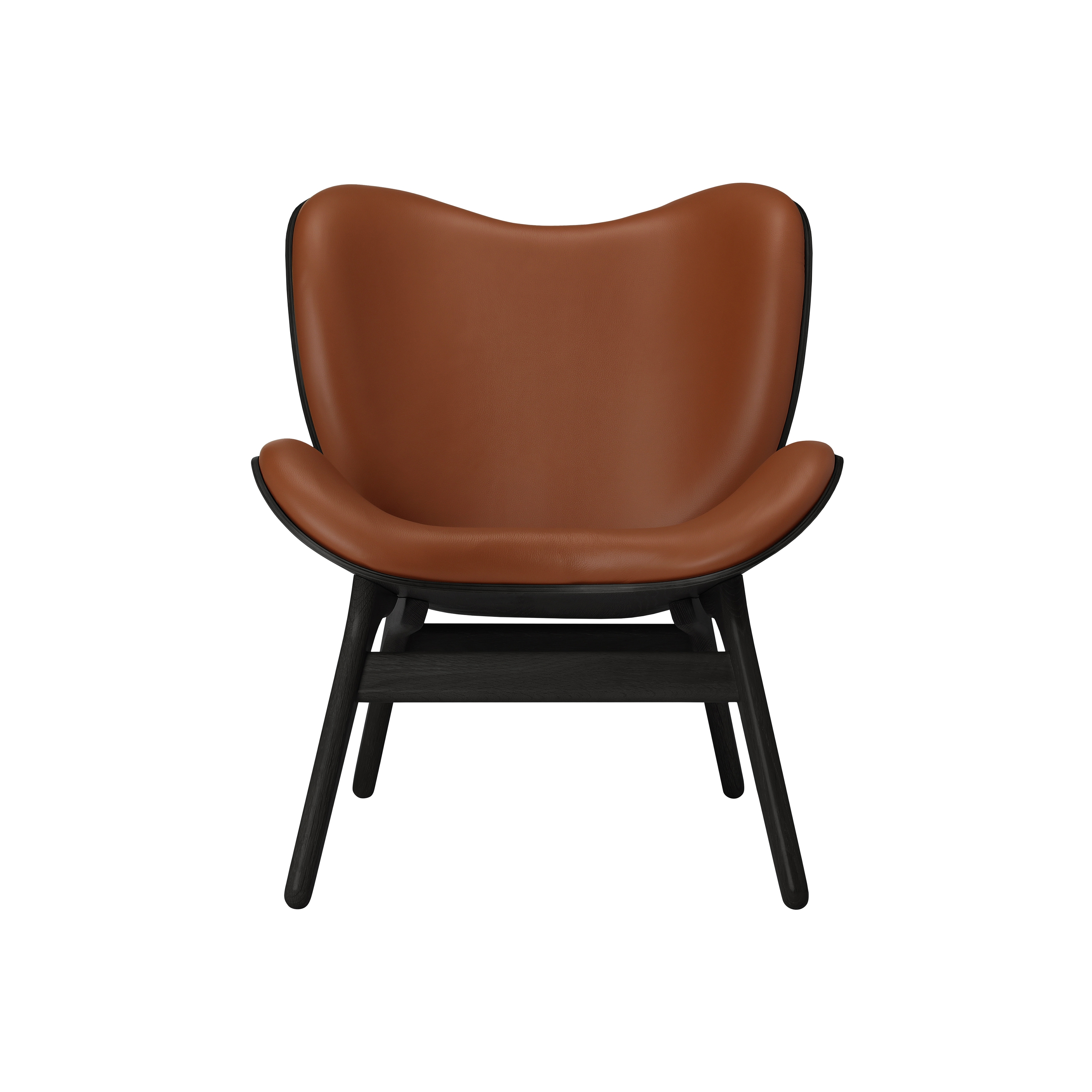 A Conversation Piece | low chair, black oak, hope leather, cognac