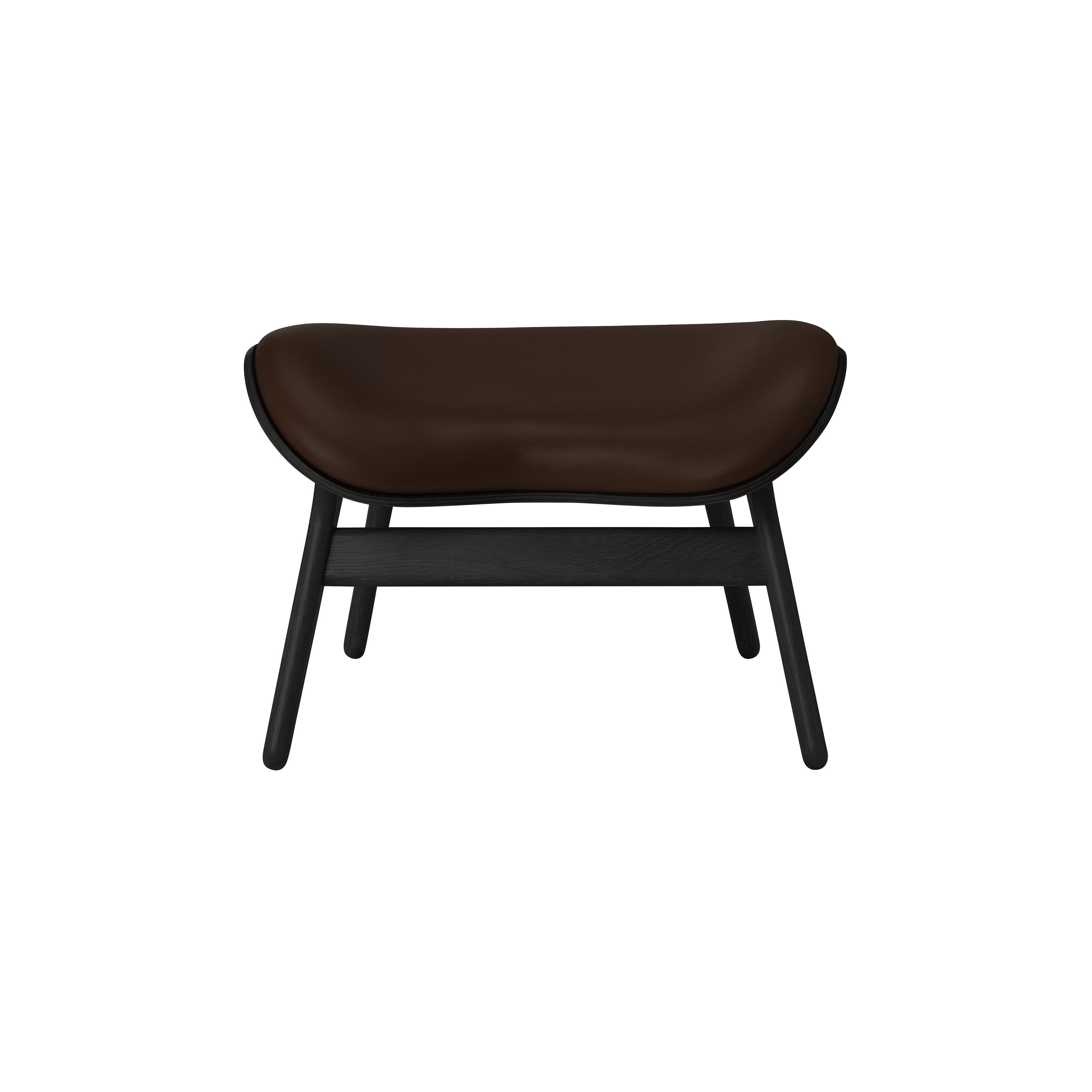 A Conversation Piece | ottoman, black oak, hope leather, brown