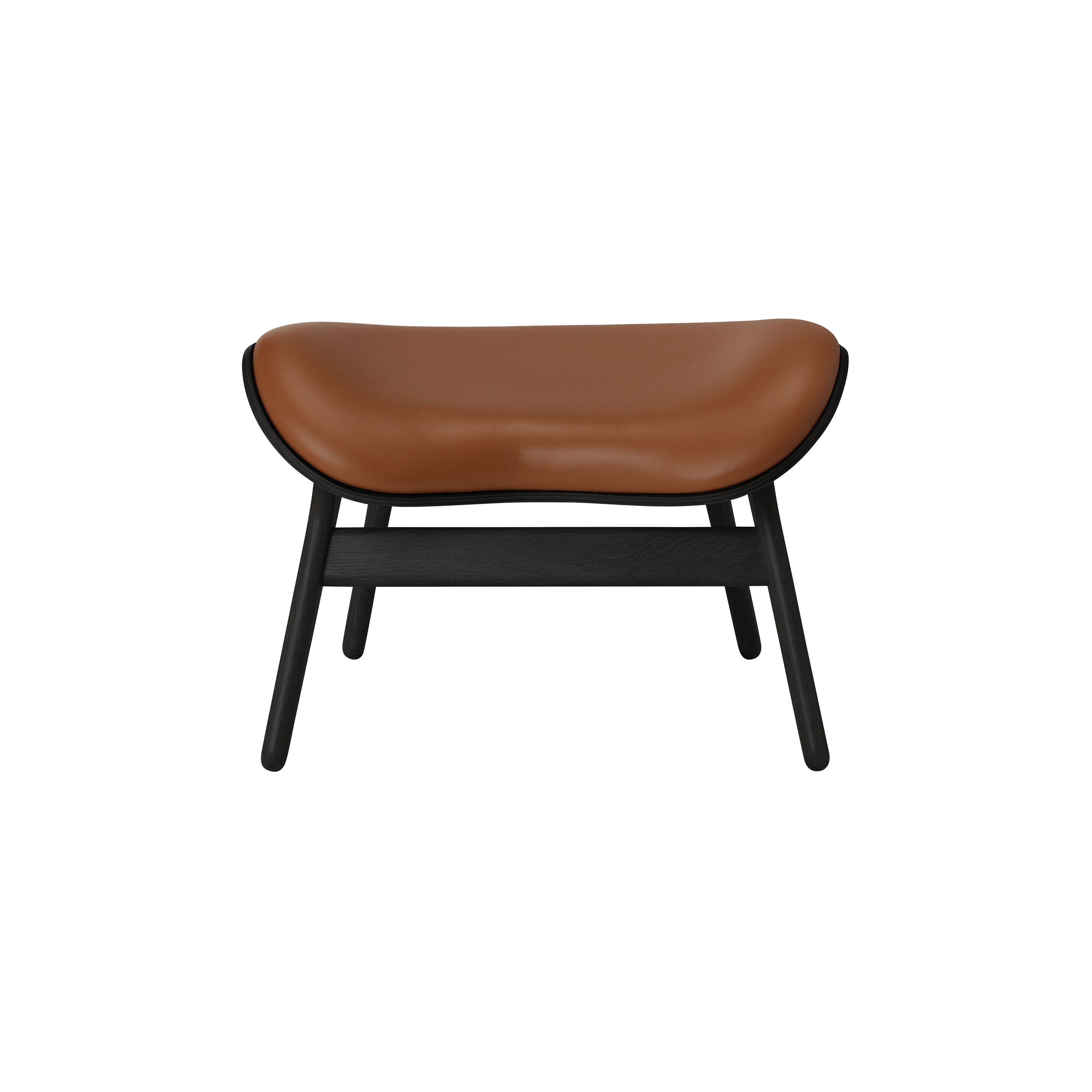 A Conversation Piece | ottoman, black oak, hope leather, cognac