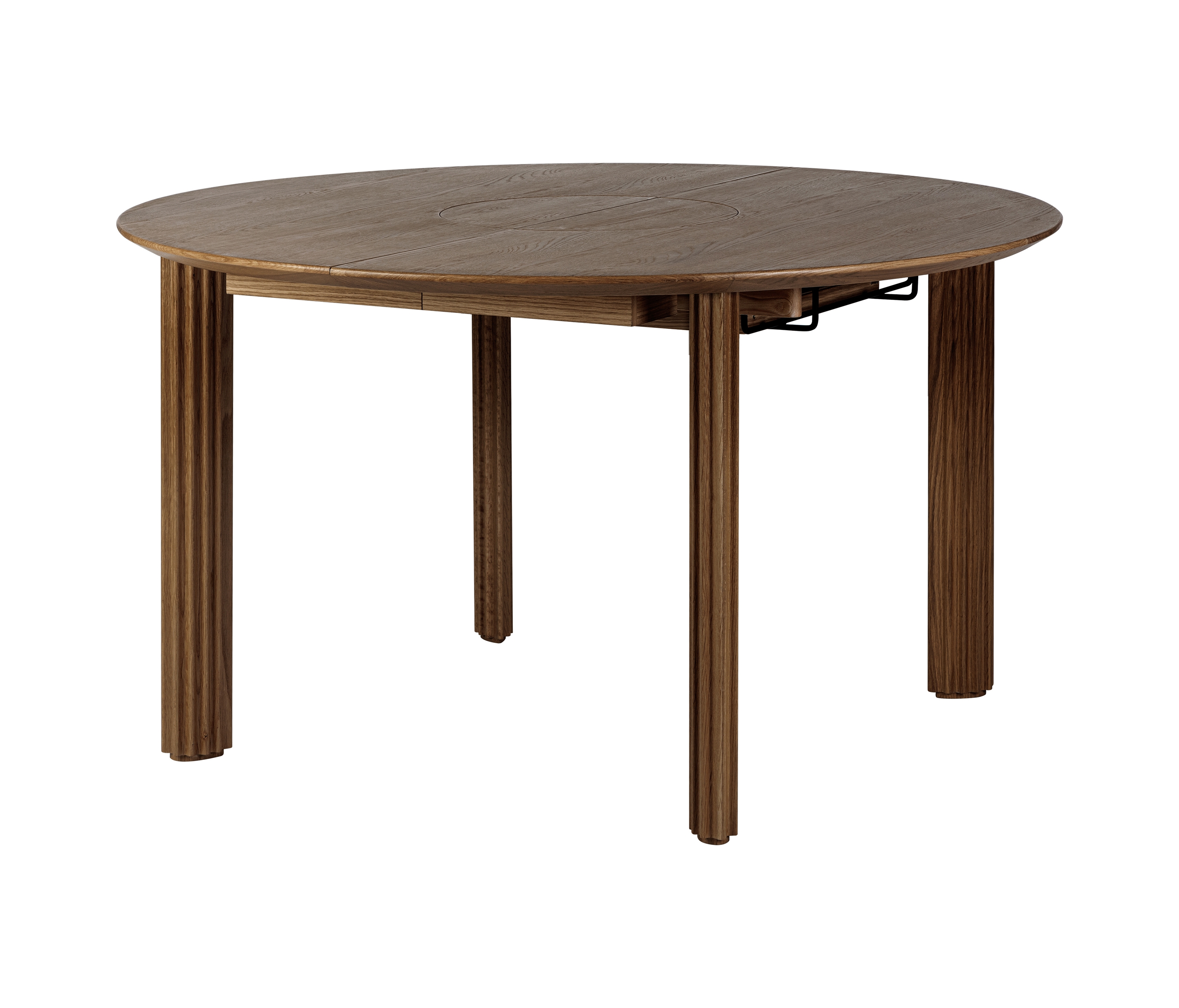 Afficher le produit Comfort Circle | dining table + extensions, ripples, dark oak du fabricant UMAGE