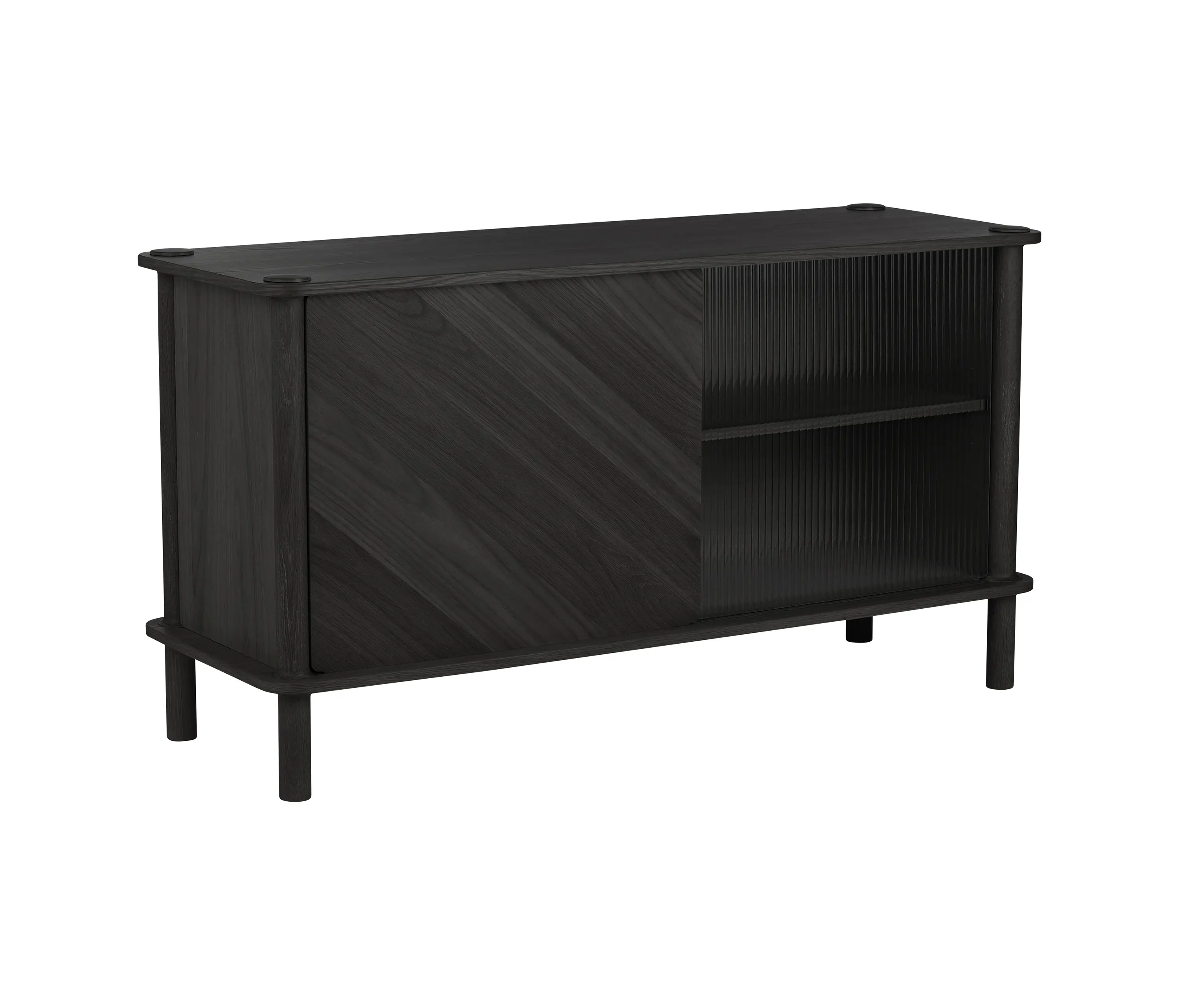 UMAGE - Italic | sideboard, black oak w. doors in black oak and glass