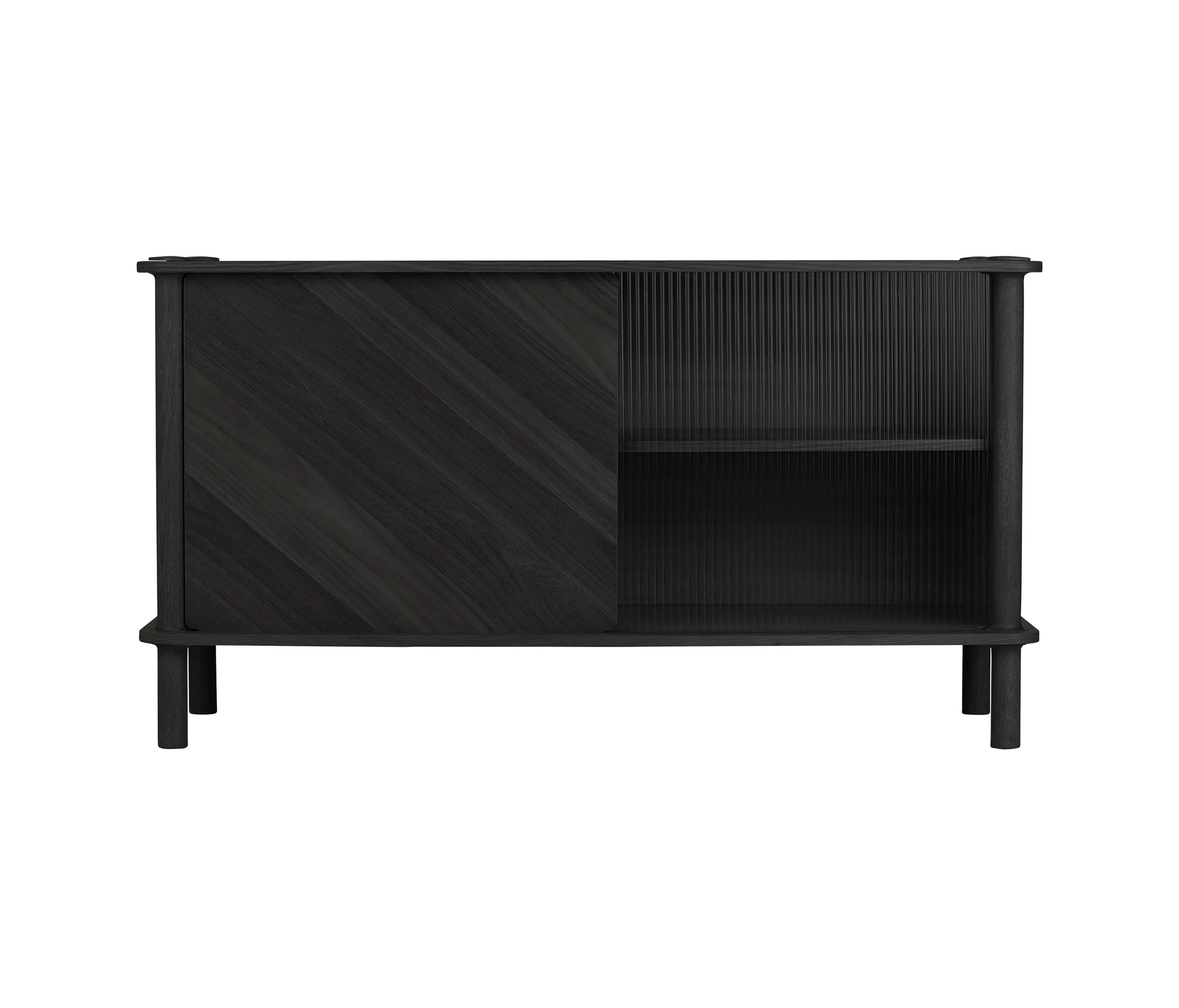 UMAGE - Italic | sideboard, black oak w. doors in black oak and glass