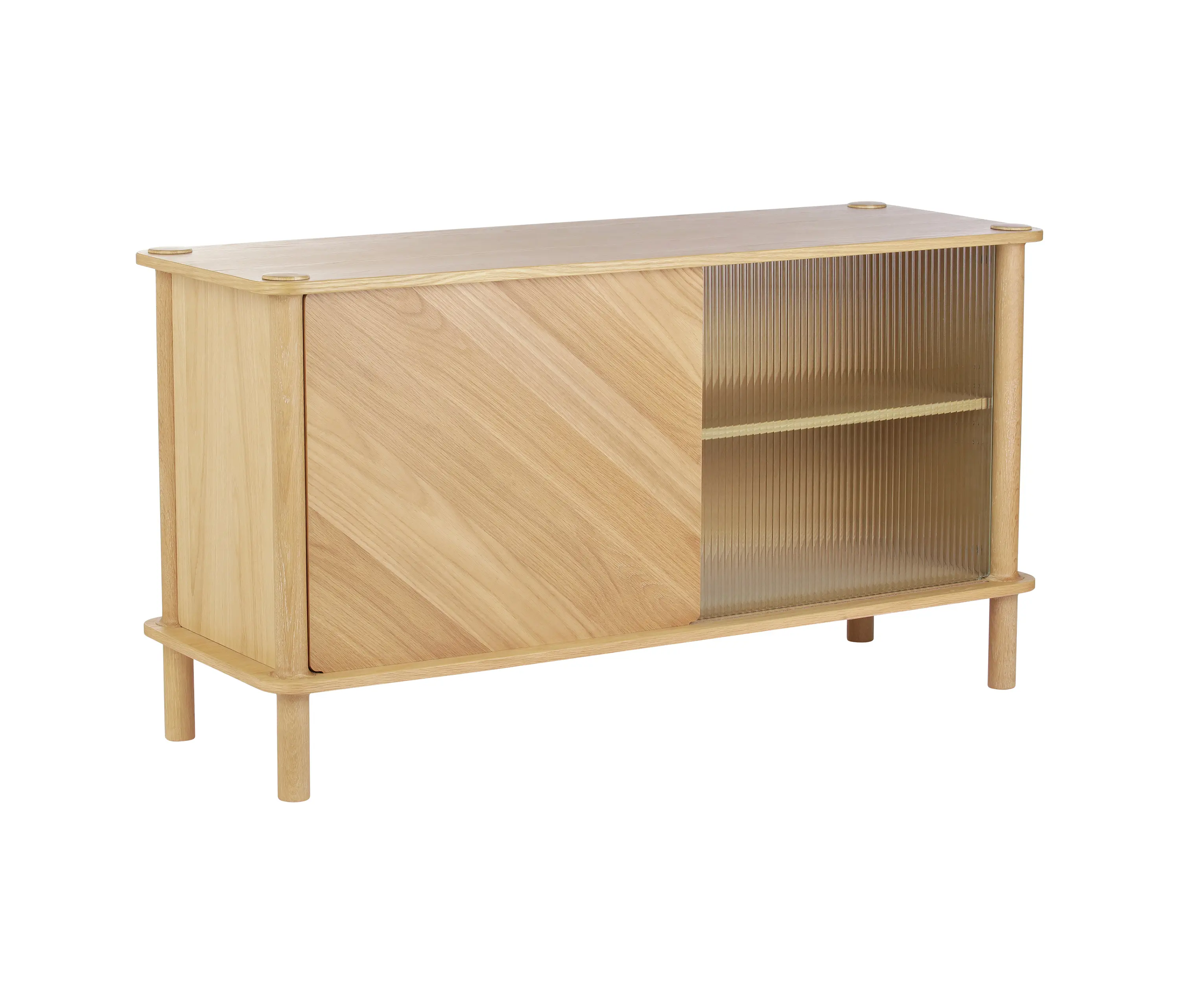 UMAGE - Italic | sideboard, oak w. doors in oak and glass