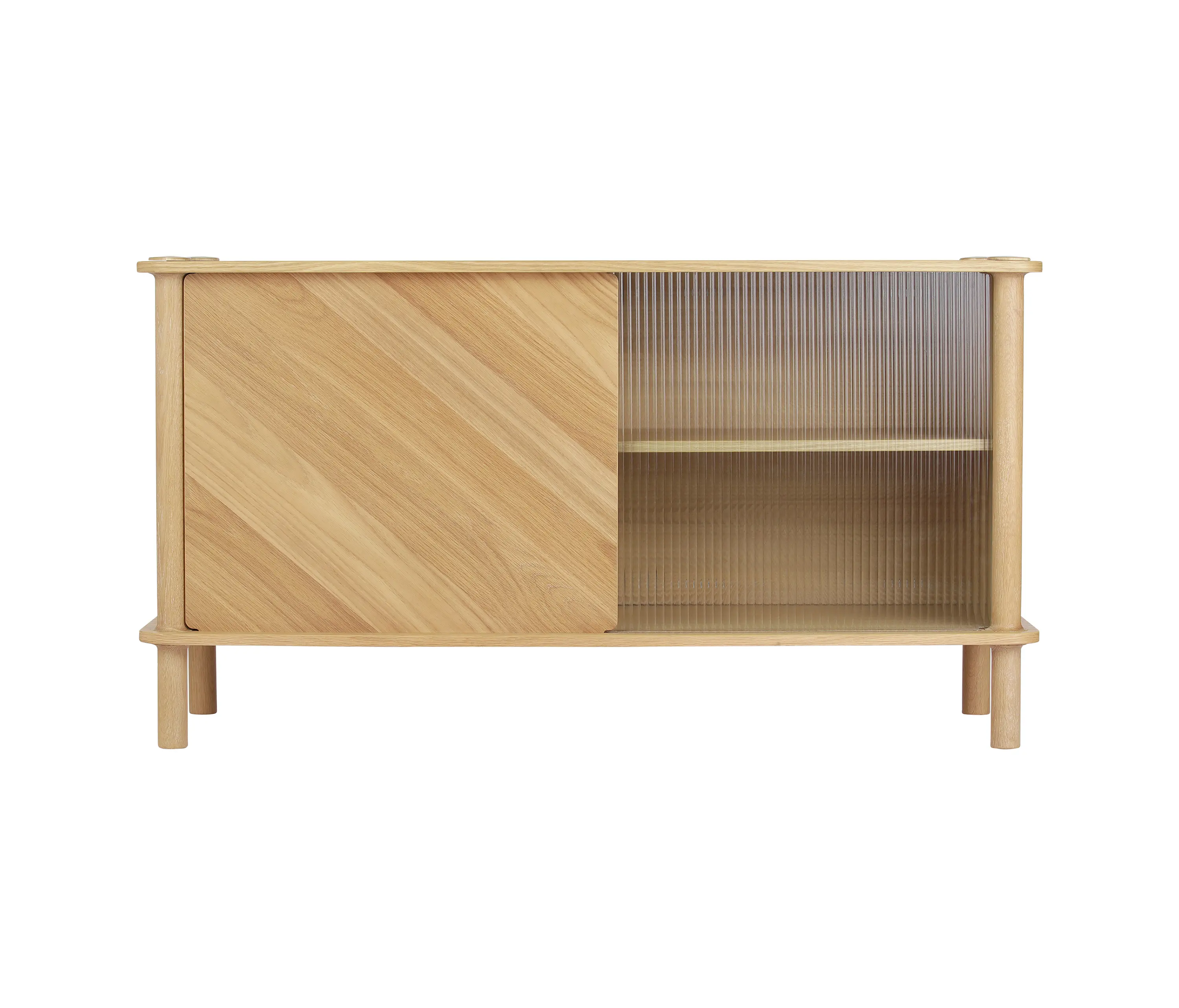 UMAGE - Italic | sideboard, oak w. doors in oak and glass