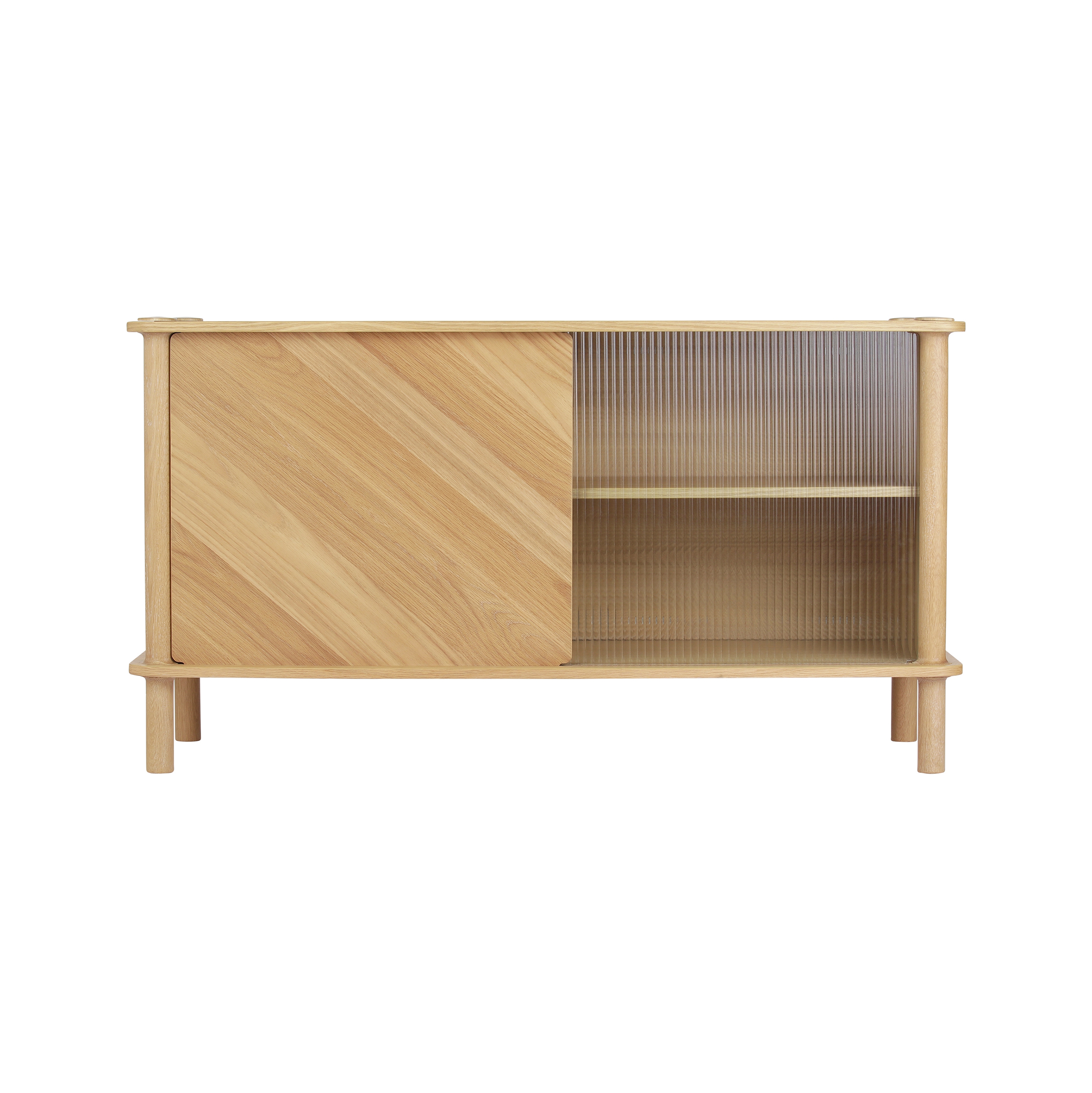 Italic | sideboard, oak w. doors in oak and glass