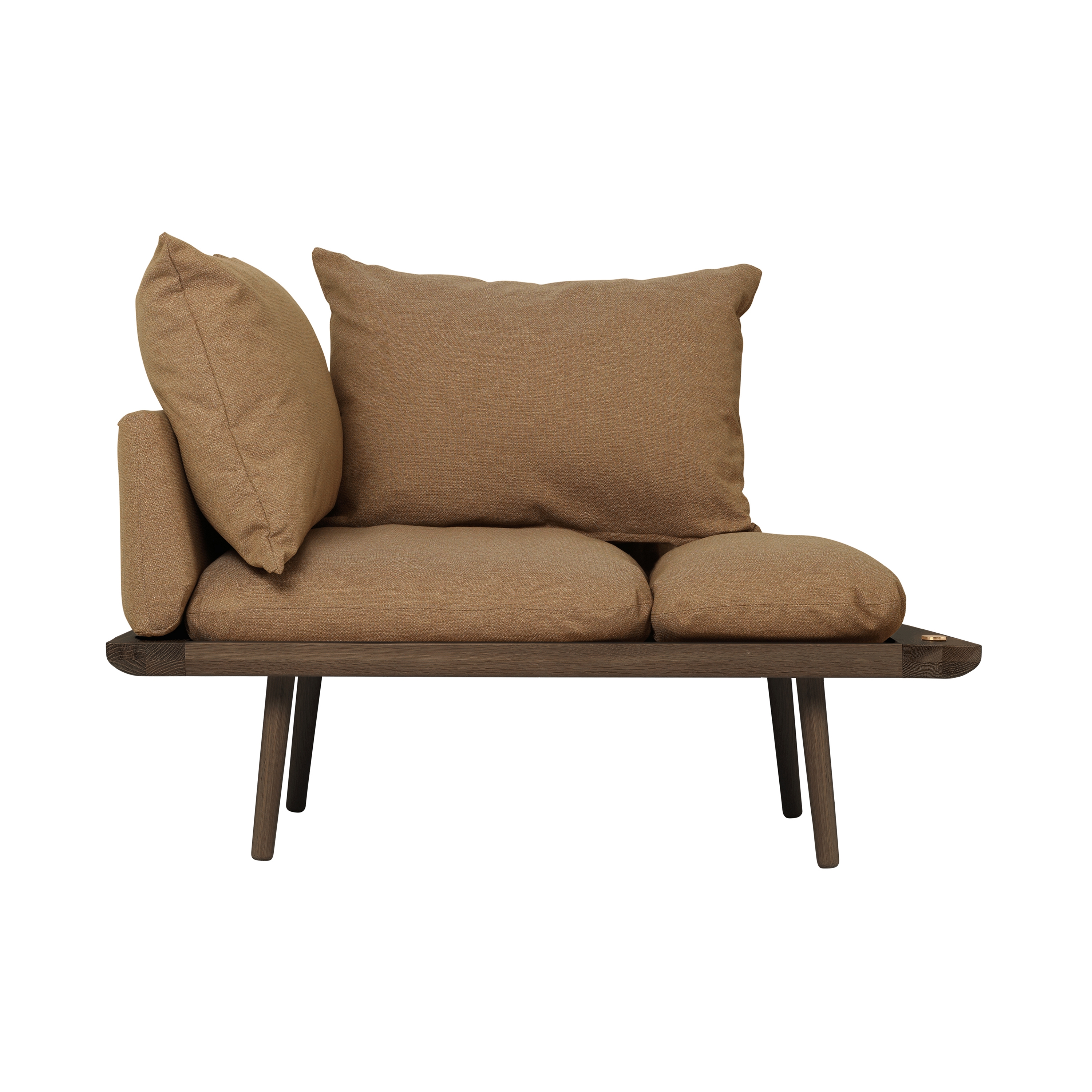 Lounge Around | 1.5-seater sofa, dark oak, sugar brown