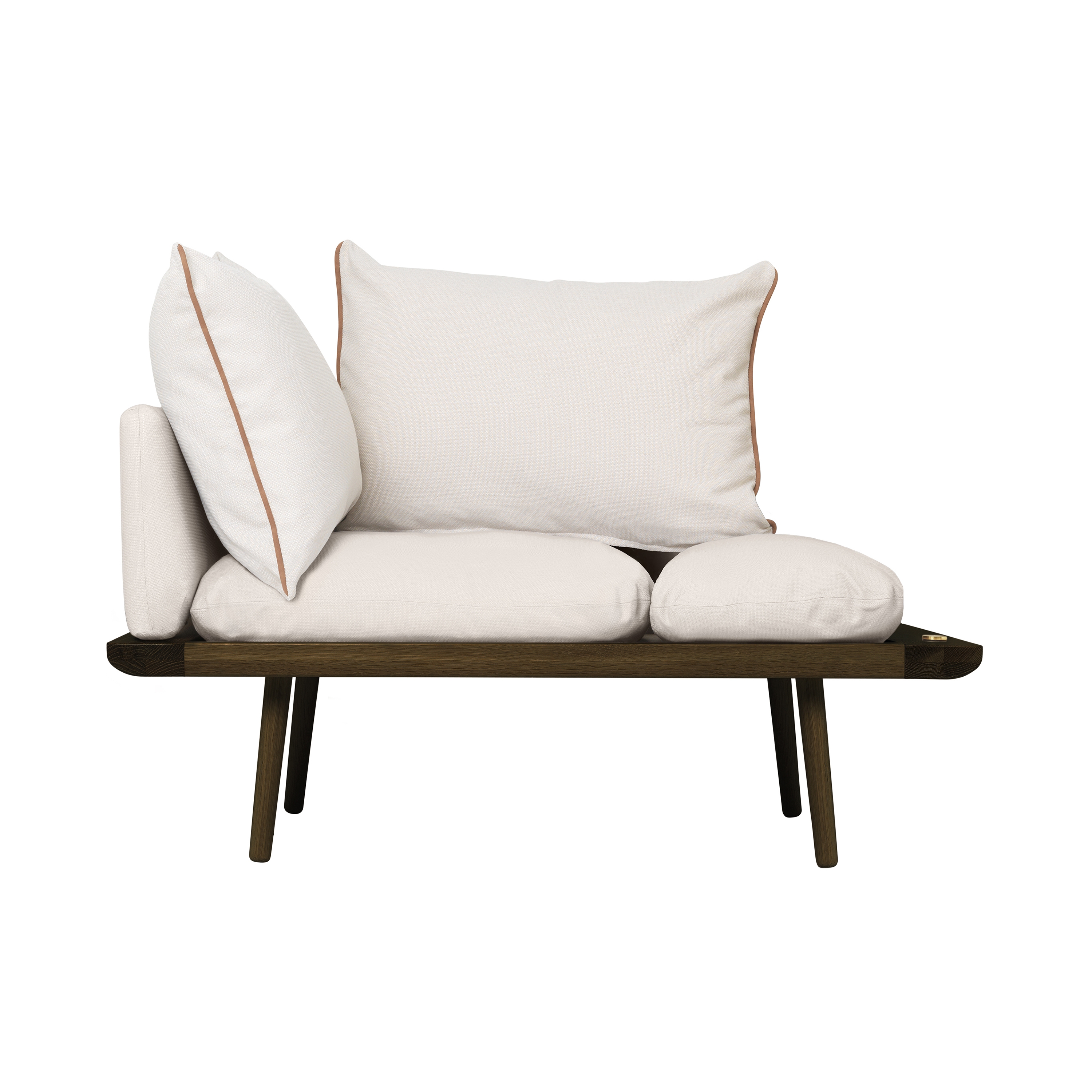 Lounge Around | 1.5-seater sofa, dark oak, white sands