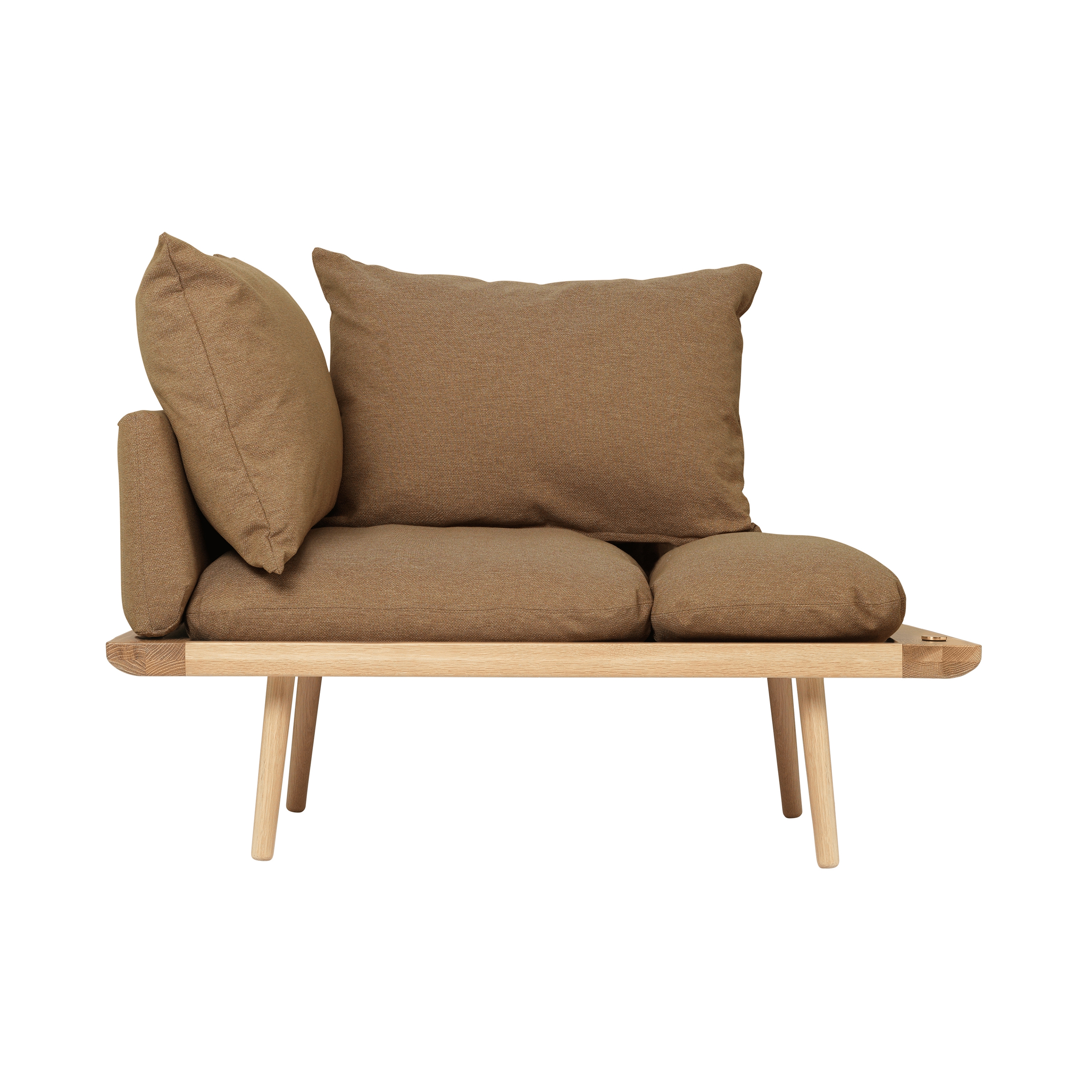 Lounge Around | 1.5-seater sofa, oak, sugar brown
