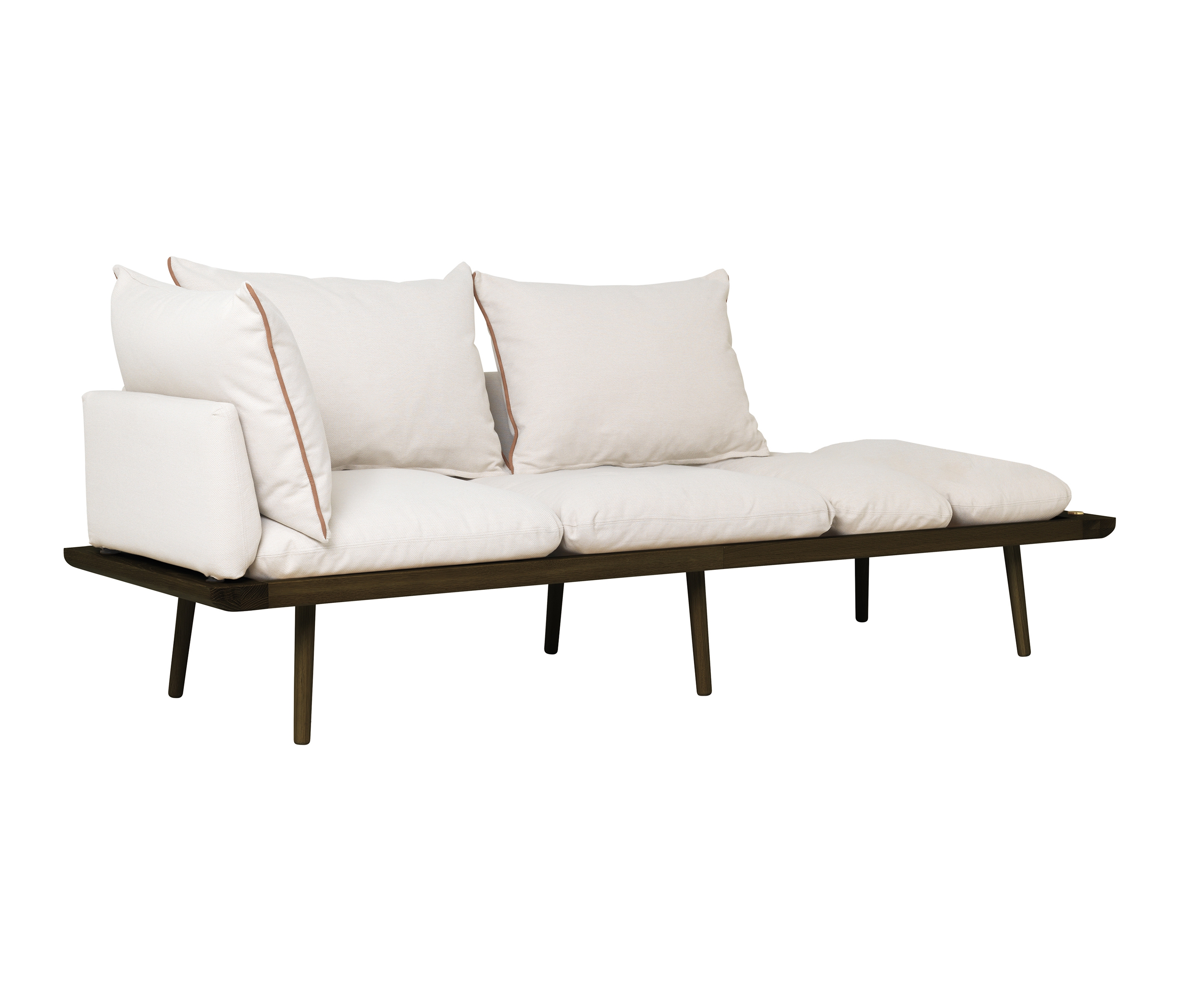 Lounge Around | 3-seater sofa, dark oak, white sands