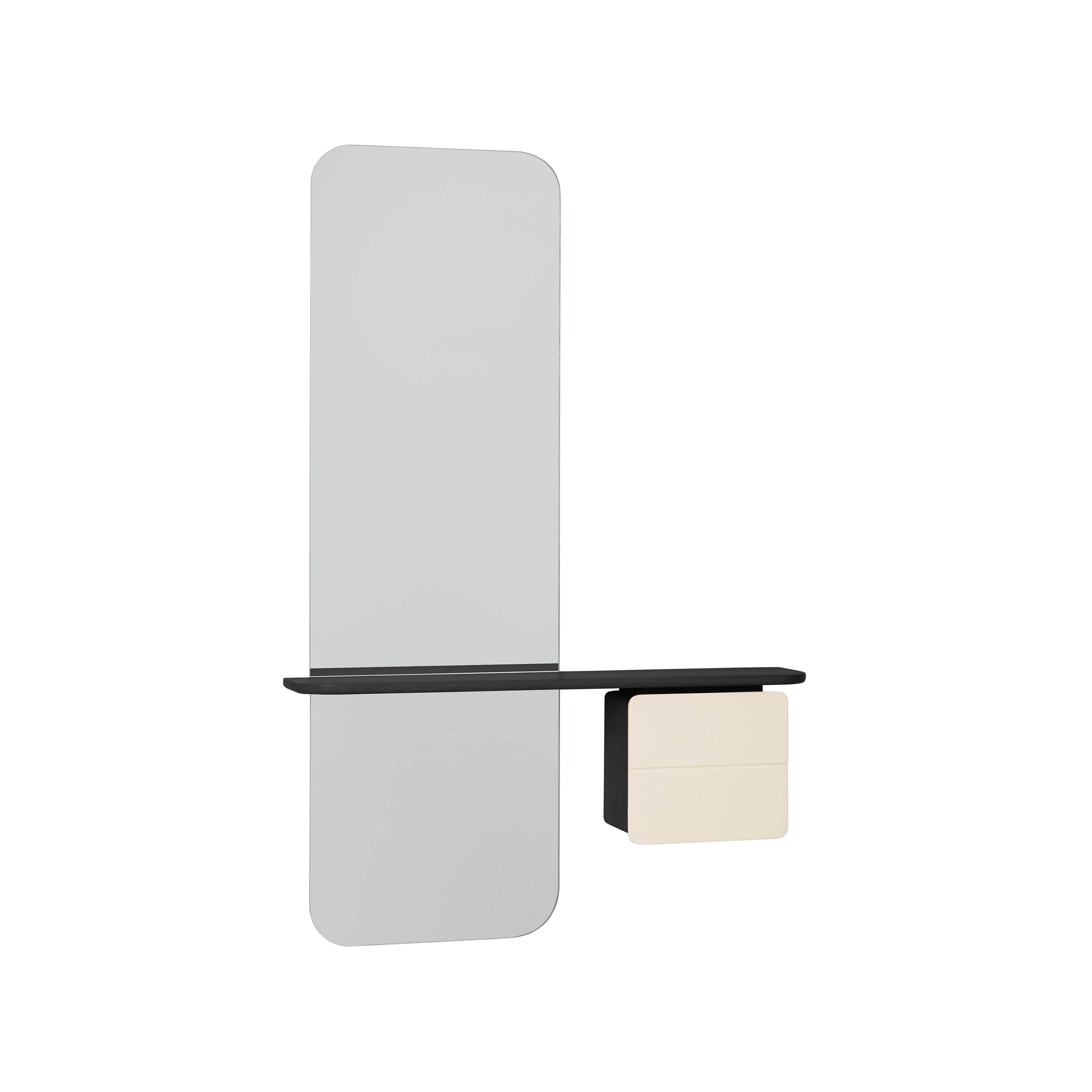 One More Look | mirror, black oak, pearl white