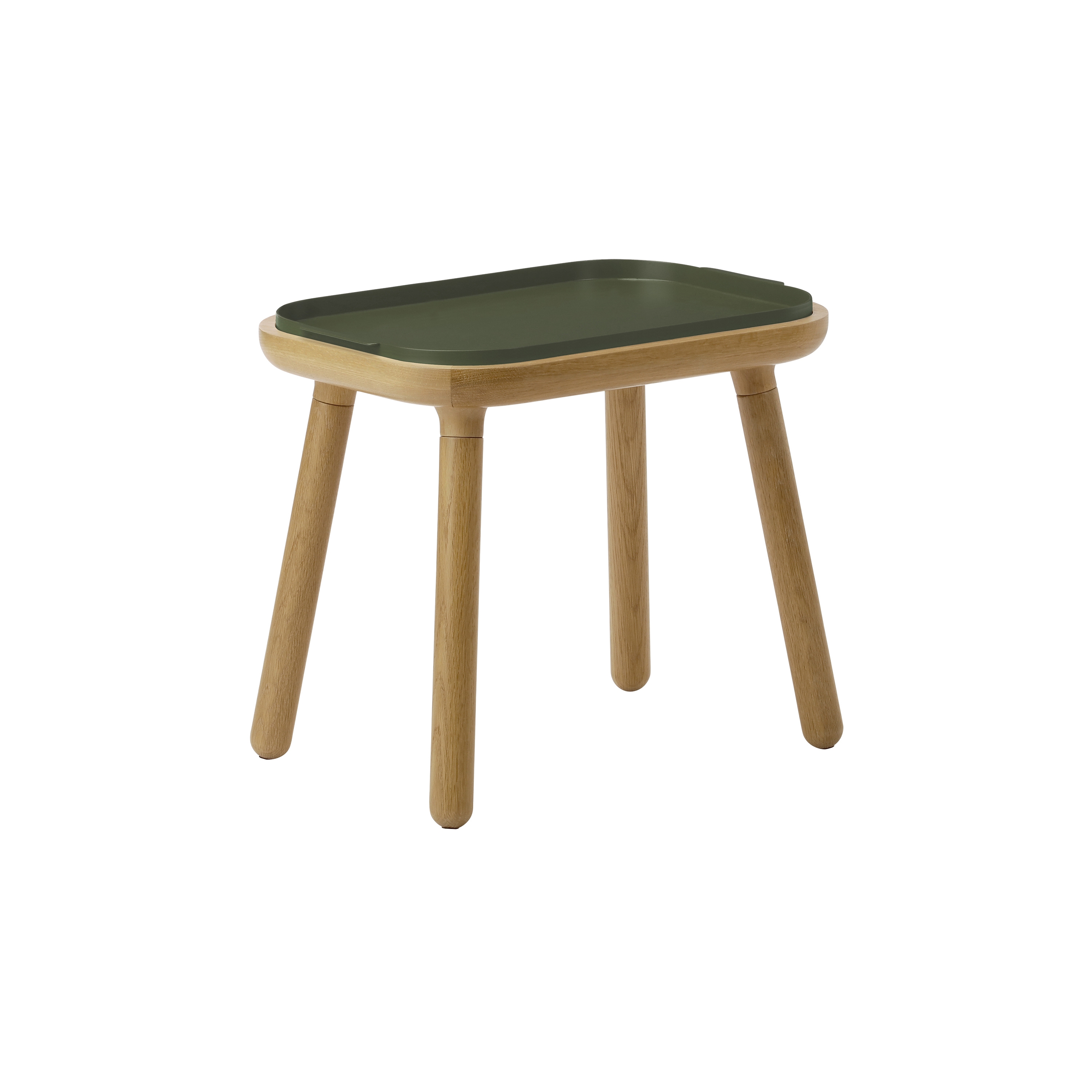 Paff | table, tall, oak, olive green