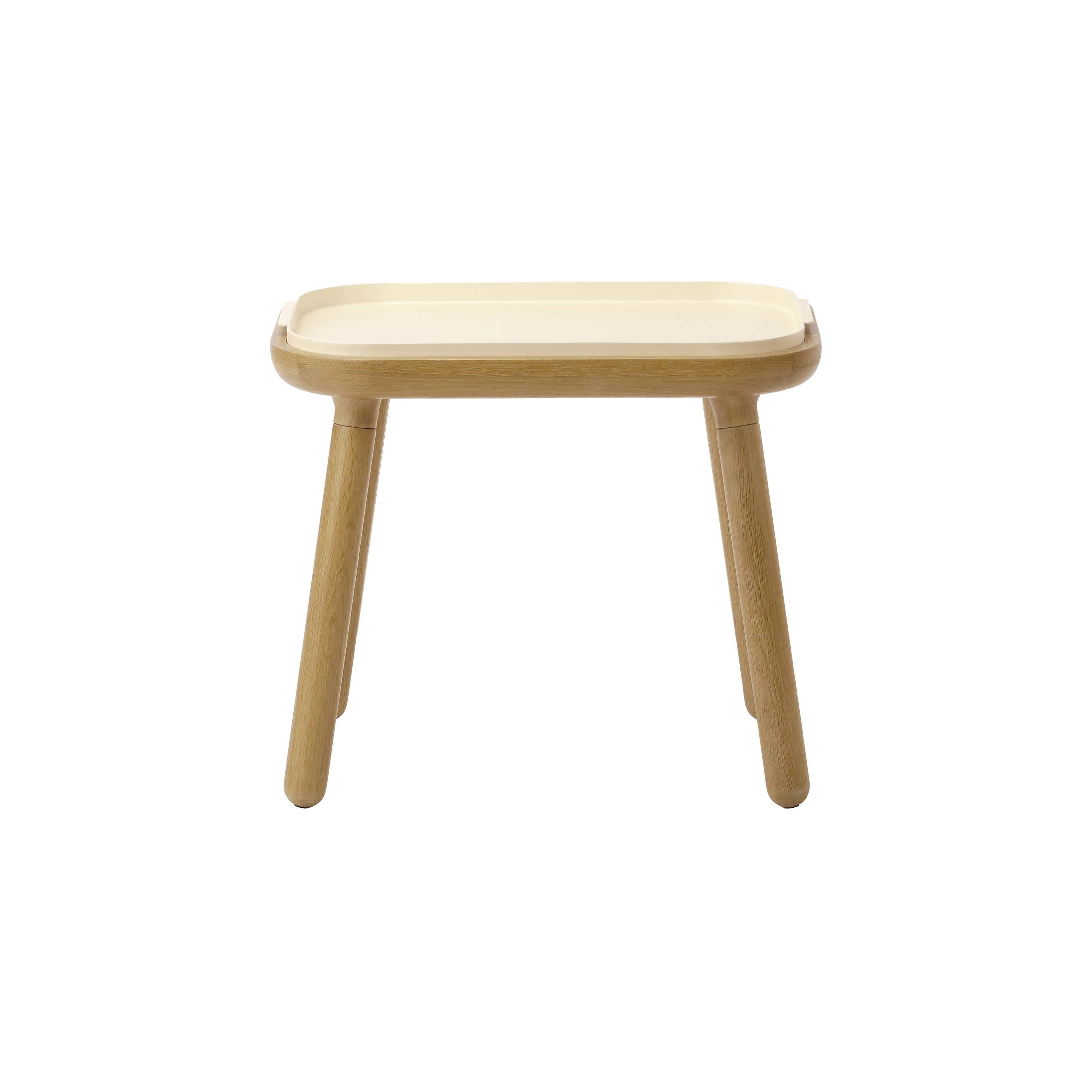 Paff | table, tall, oak, pearl white
