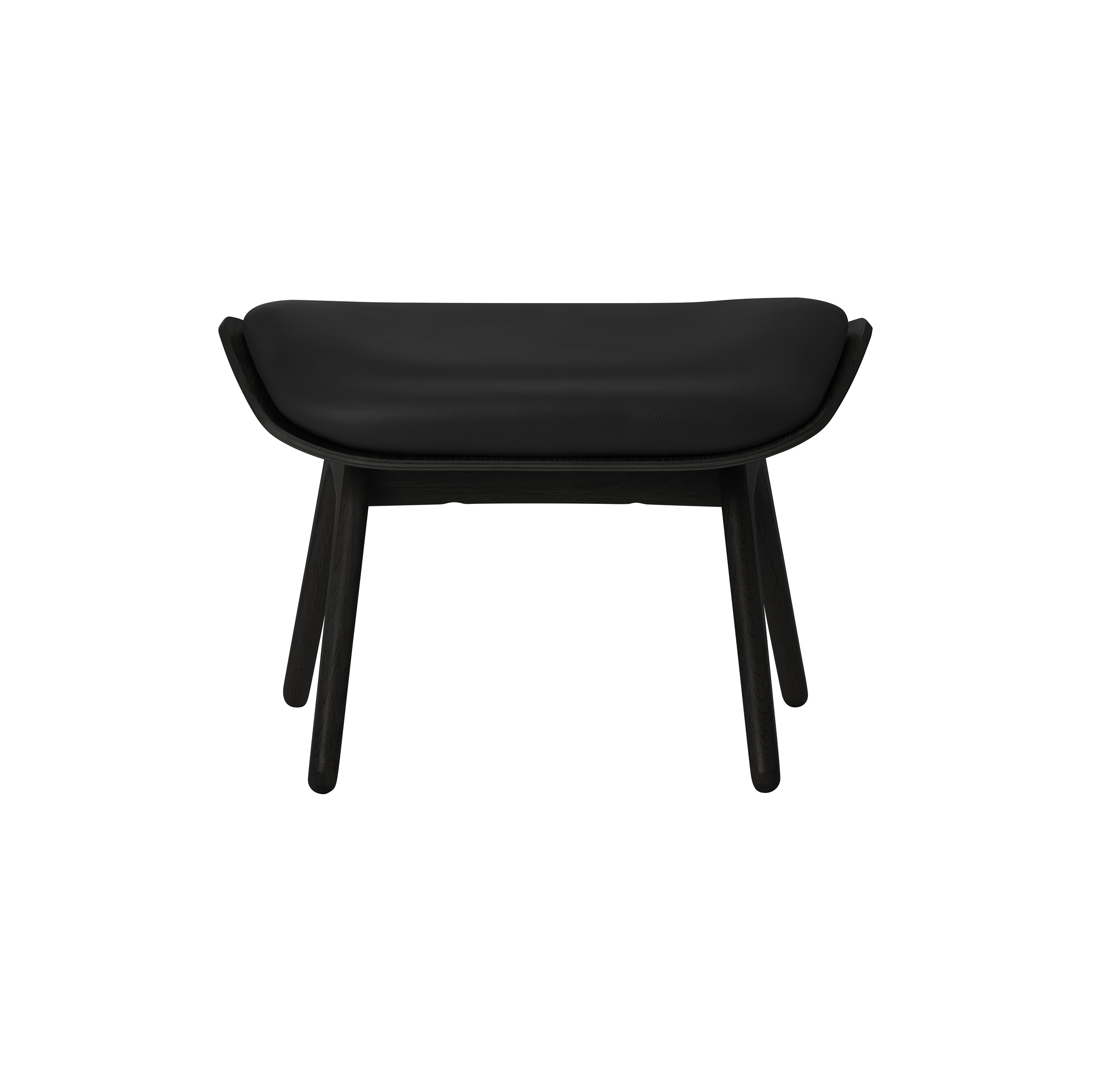 The Reader | ottoman, black oak hope leather, black