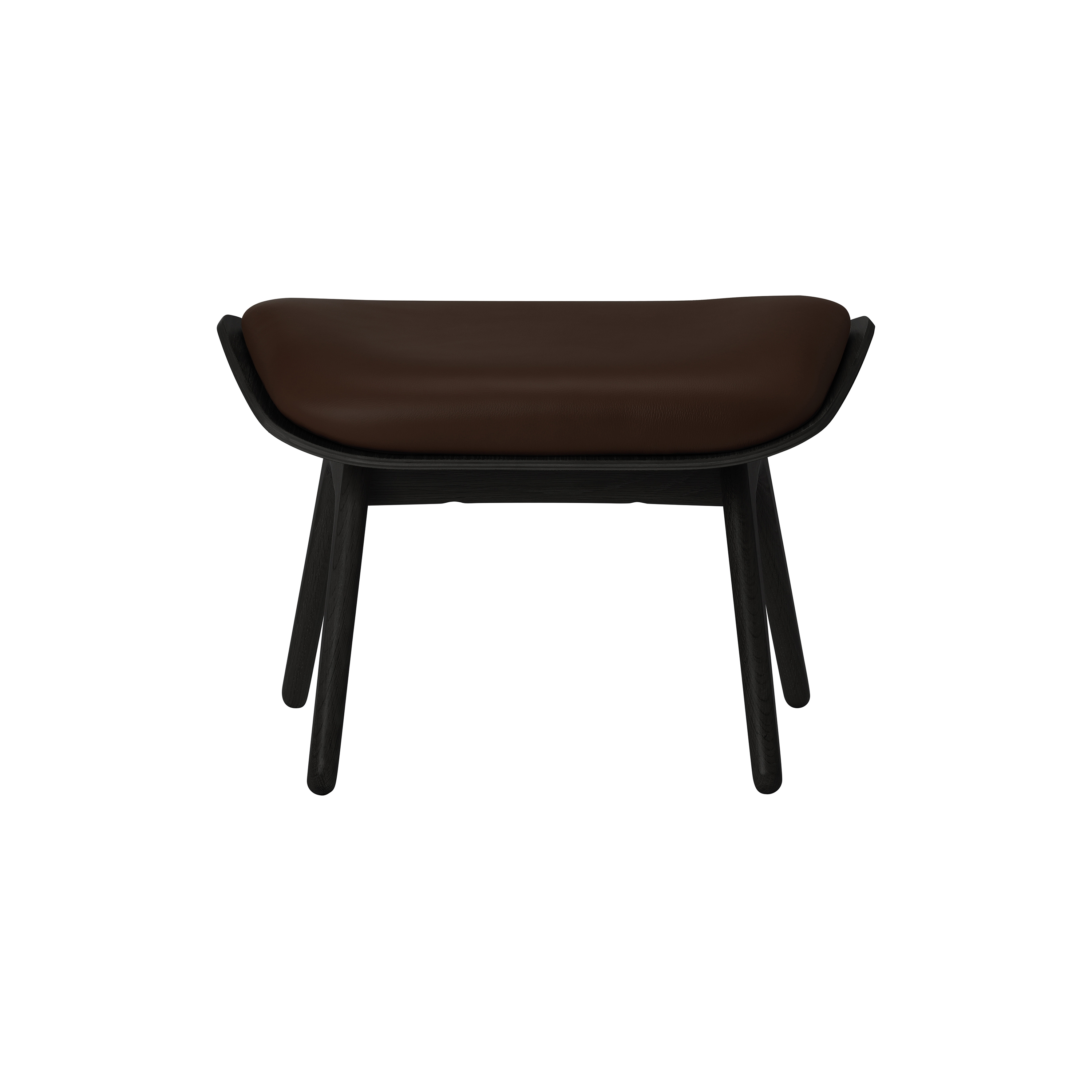The Reader | ottoman, black oak hope leather, brown