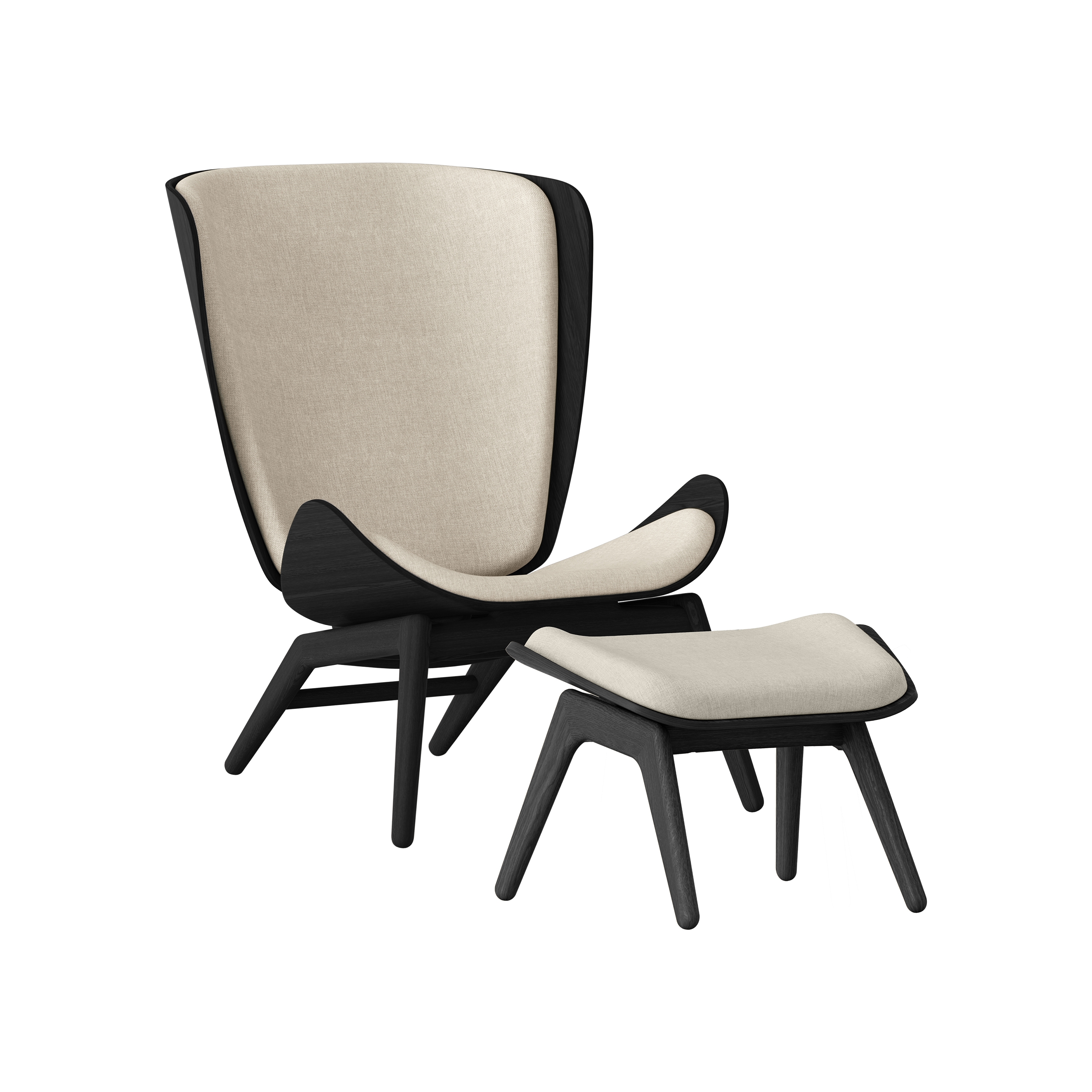 Display product The Reader | wing chair, black oak, white sands from manufacturer UMAGE