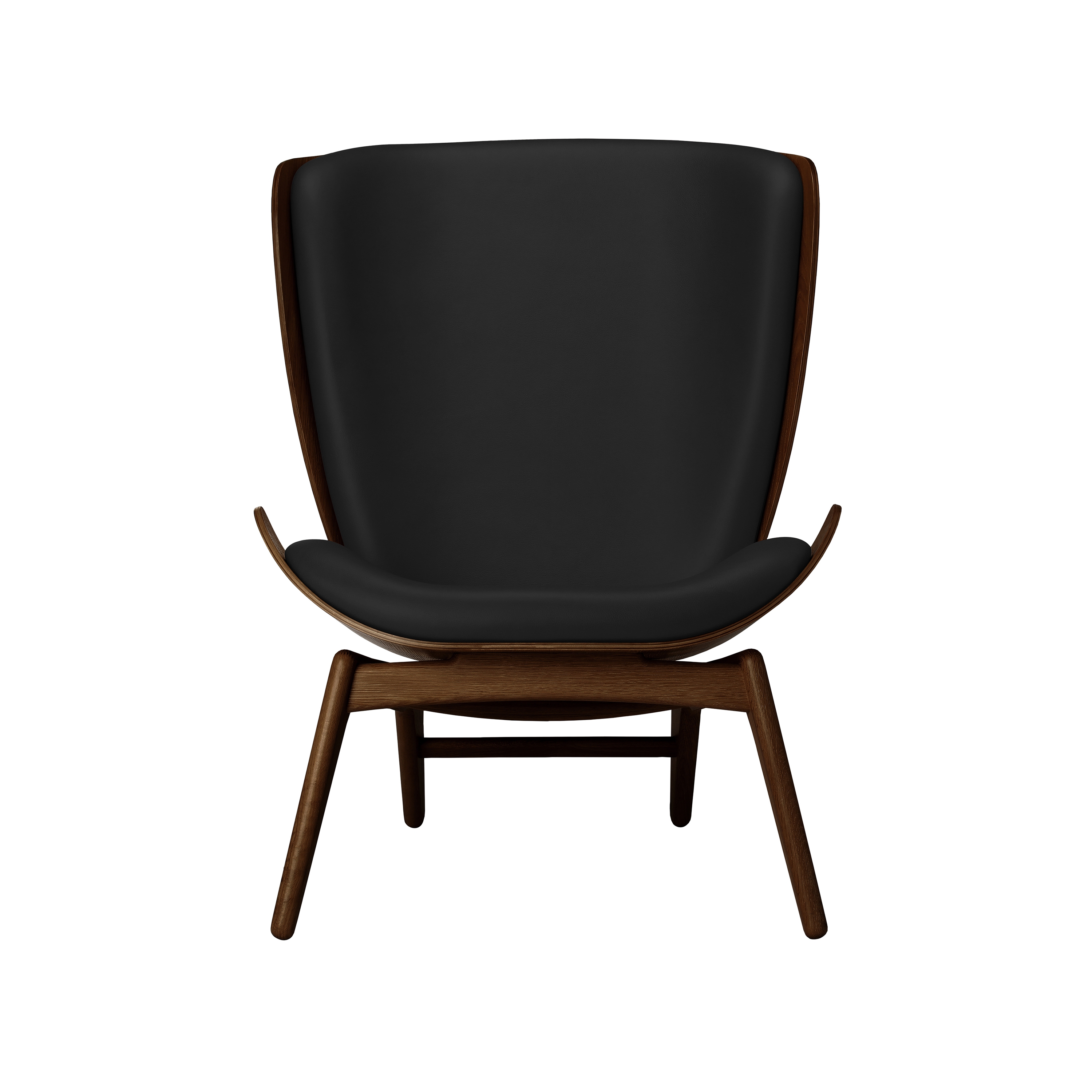 The Reader | wing chair, dark oak, hope leather, black