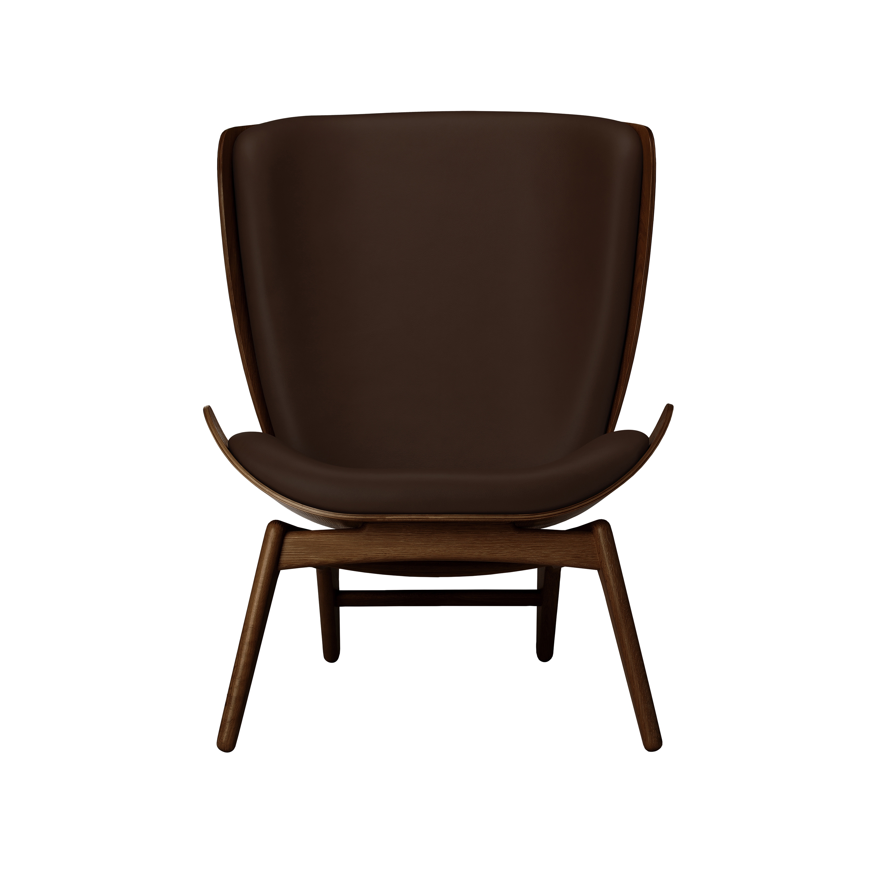 The Reader | wing chair, dark oak, hope leather, brown