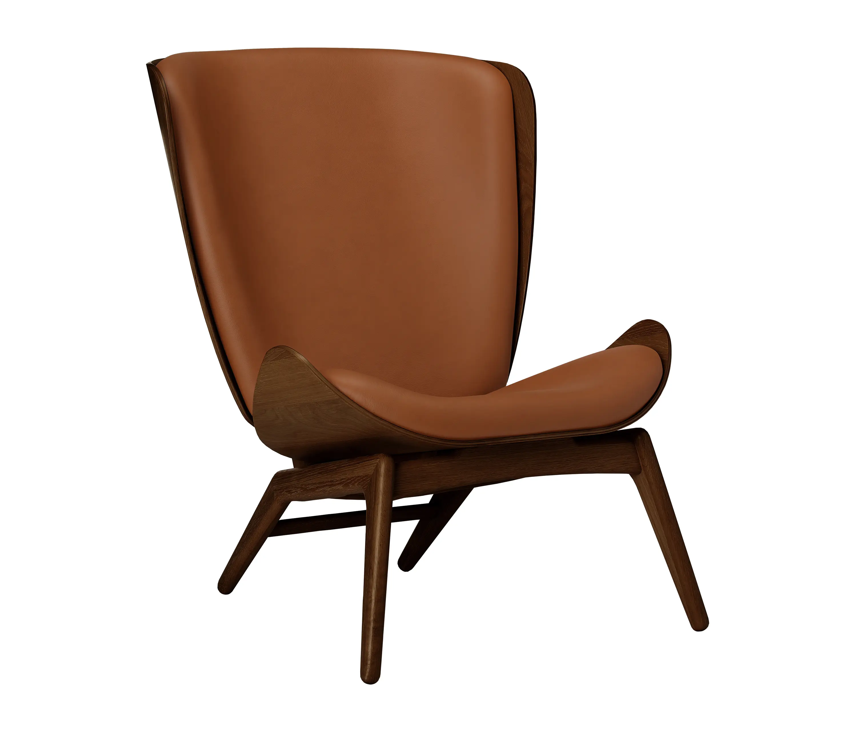 UMAGE - The Reader | wing chair, dark oak, hope leather, cognac