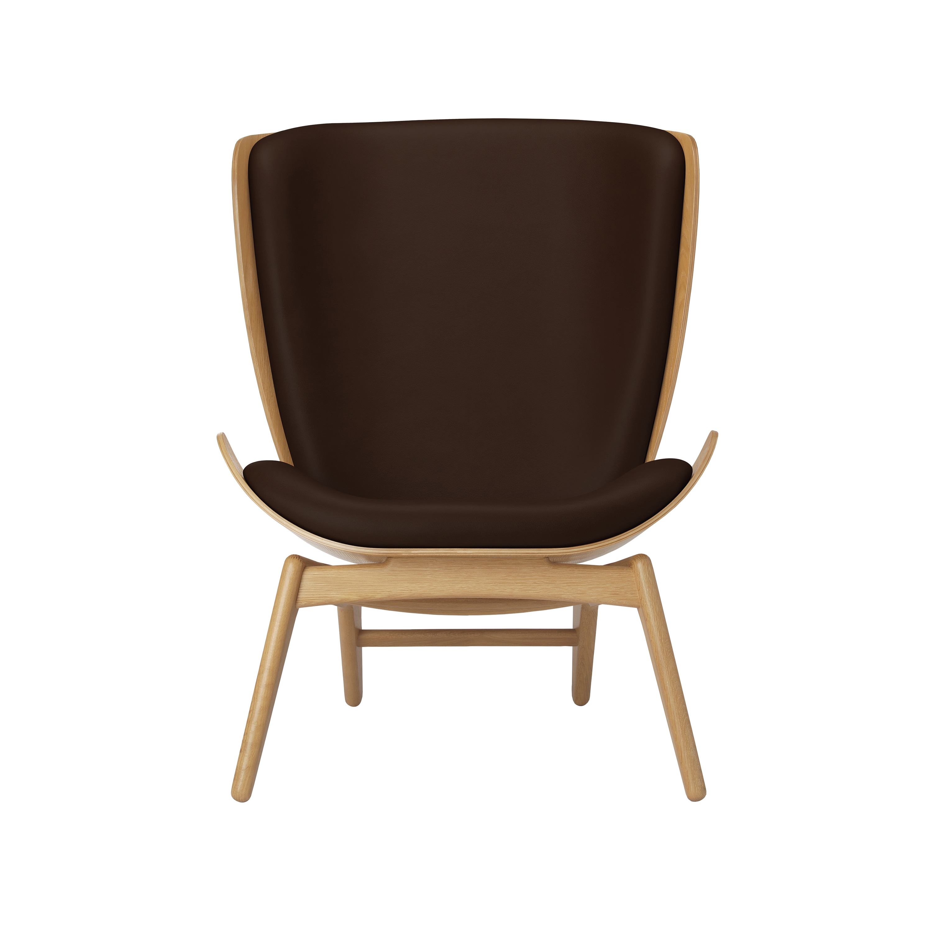 The Reader | wing chair, oak, hope leather, brown