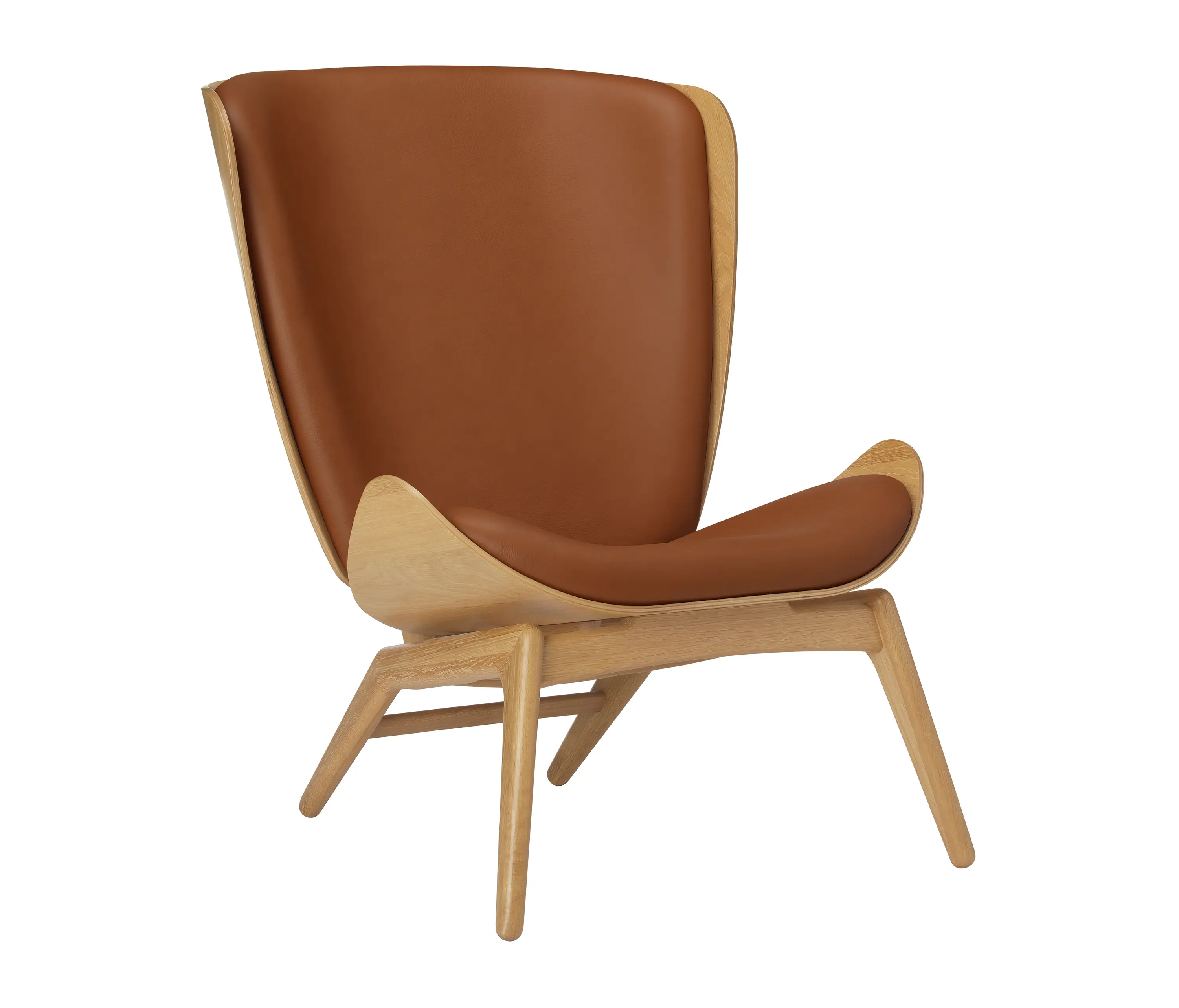 UMAGE - The Reader | wing chair, oak, hope leather, cognac
