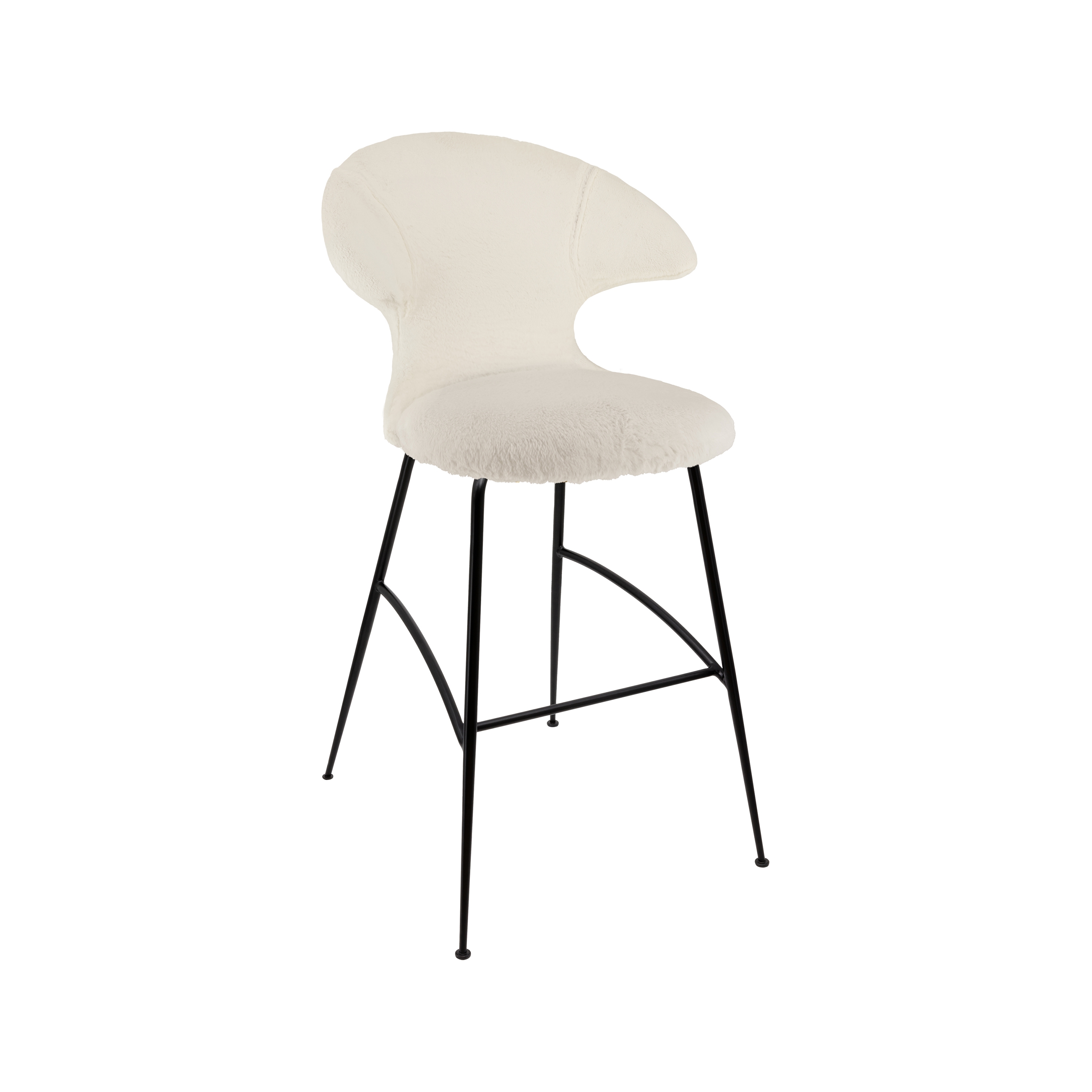 Time Flies | bar stool, teddy white, black legs