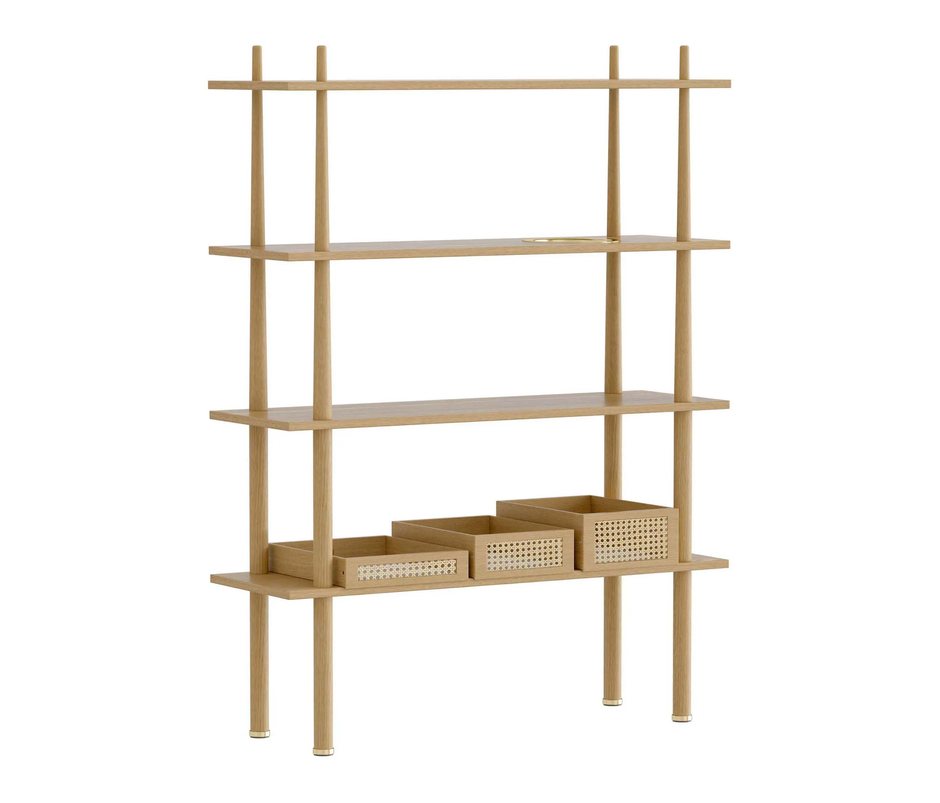 UMAGE - Stories | shelving, oak + Trays, oak