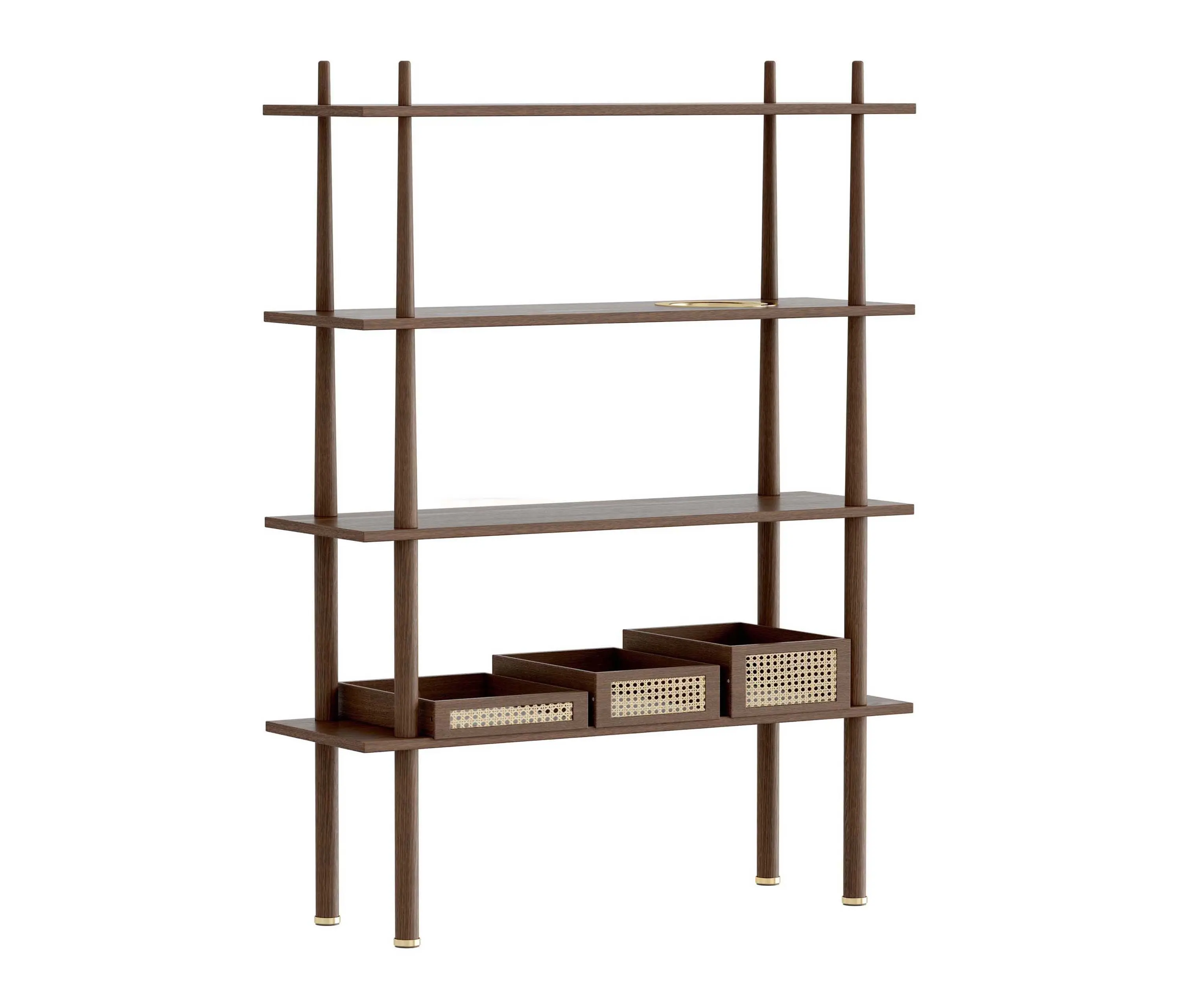 UMAGE - Stories | shelving, dark oak + Trays, dark oak