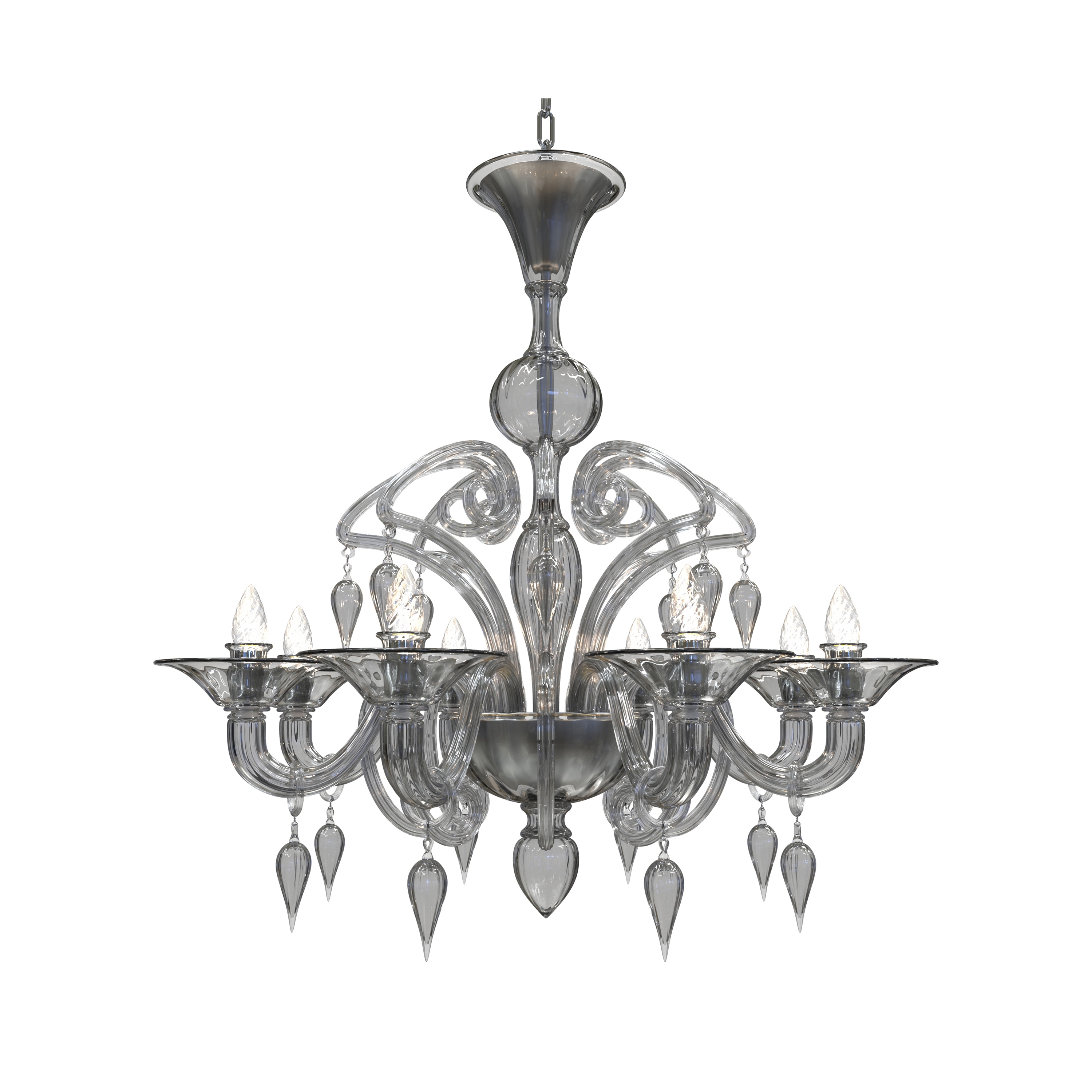 Display product CANOVA Murano Glass Chandelier from manufacturer Piumati