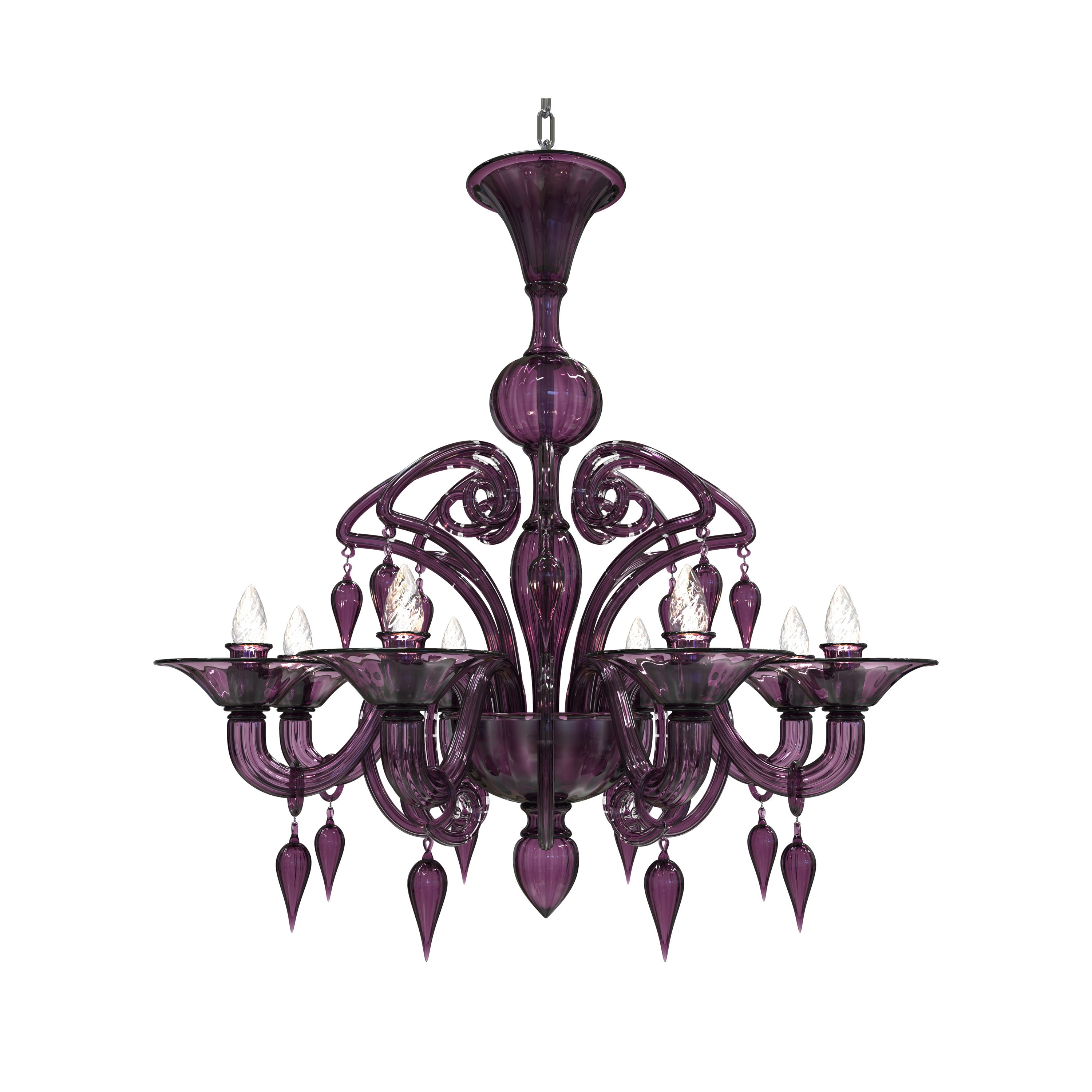 Vertoon produk CANOVA Murano Glass Chandelier van vervaardiger Piumati