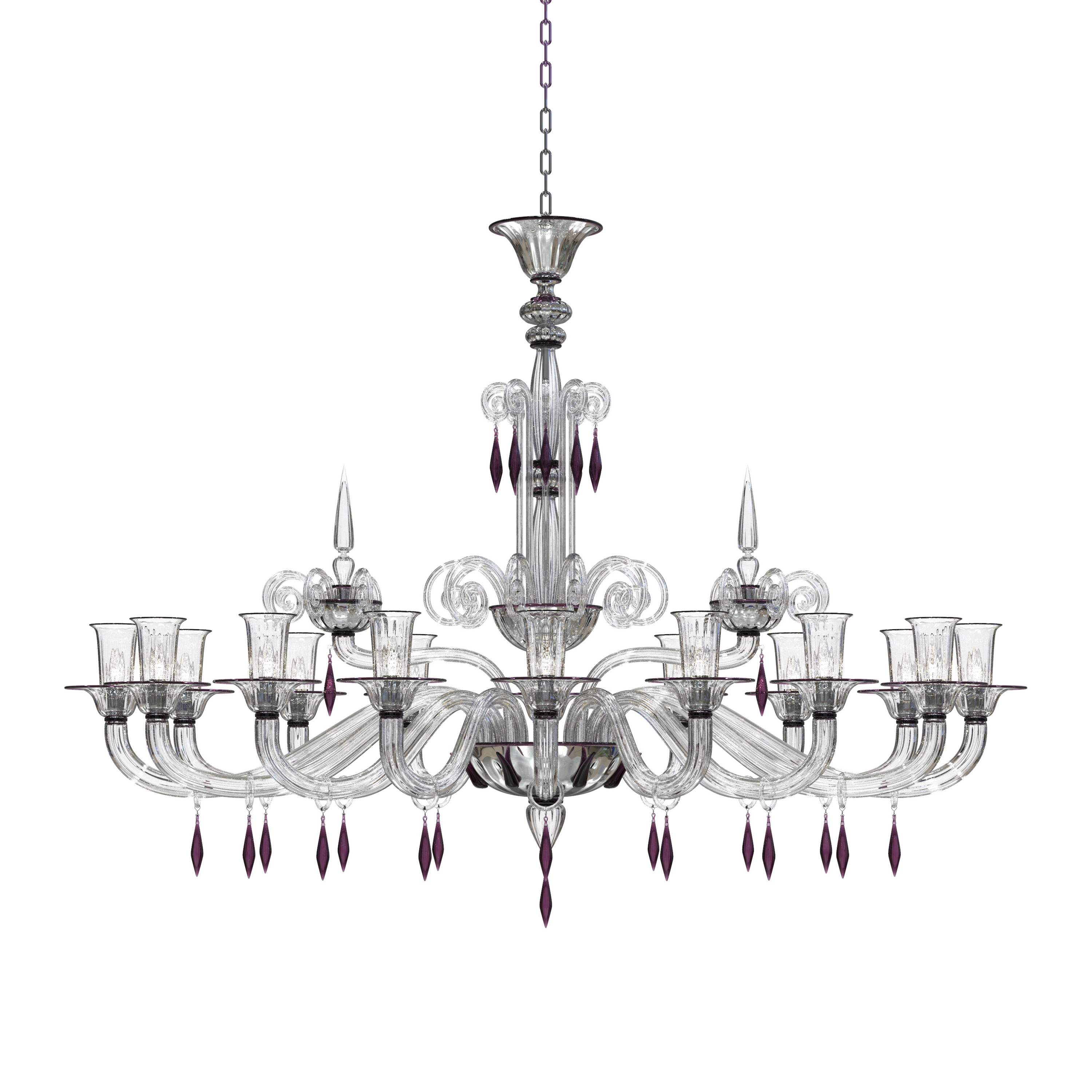 Display product CELLINI Murano Glass Chandelier from manufacturer Piumati