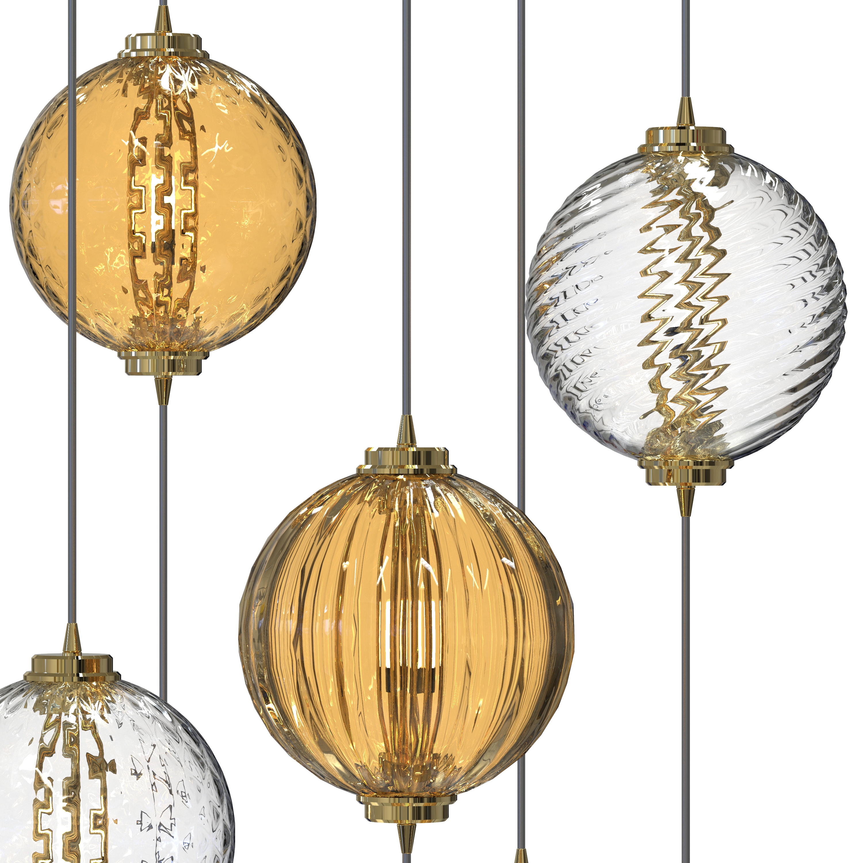 Display product DANTE Murano Glass Stairwell Chandelier from manufacturer Piumati
