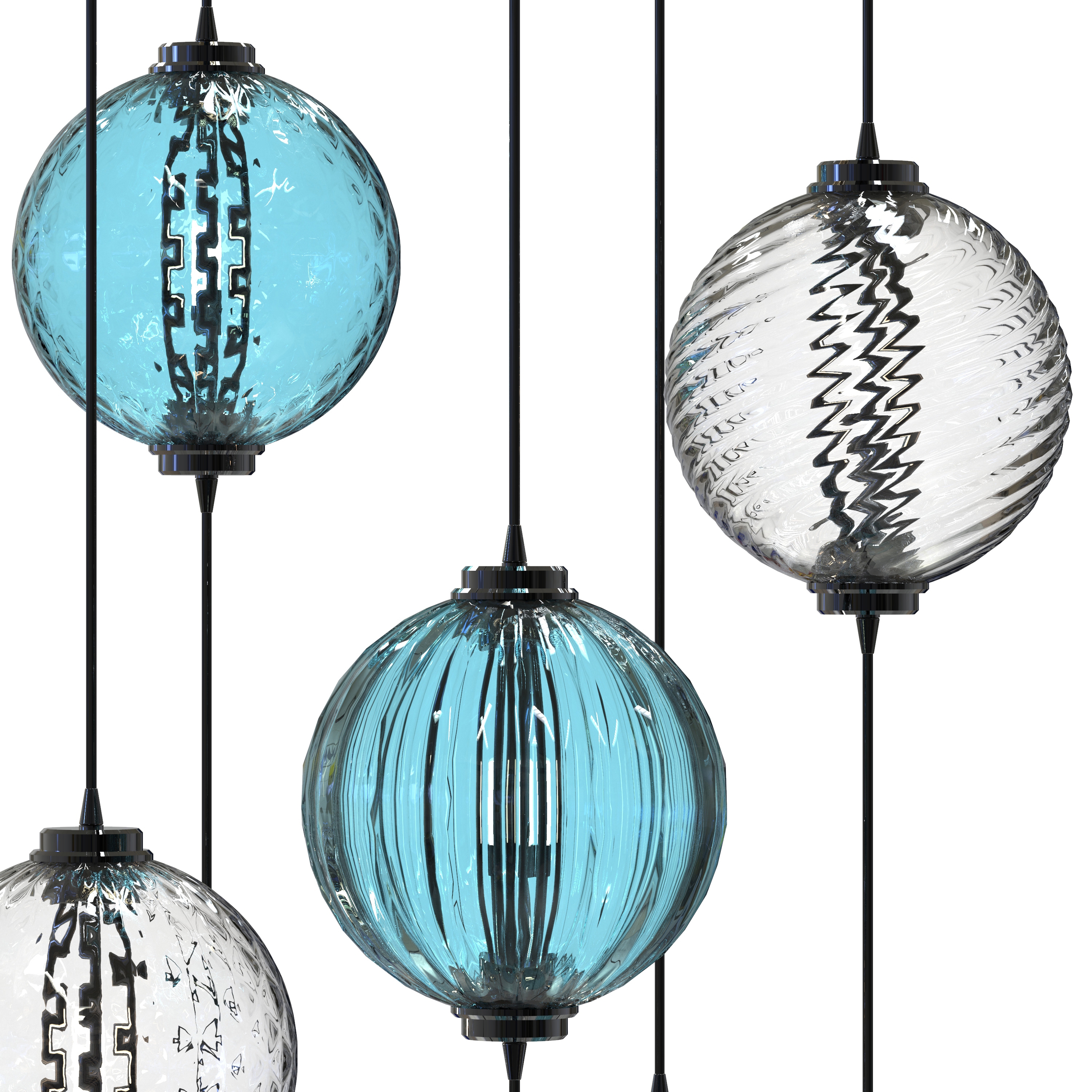 DANTE Murano Glass Stairwell Chandelier