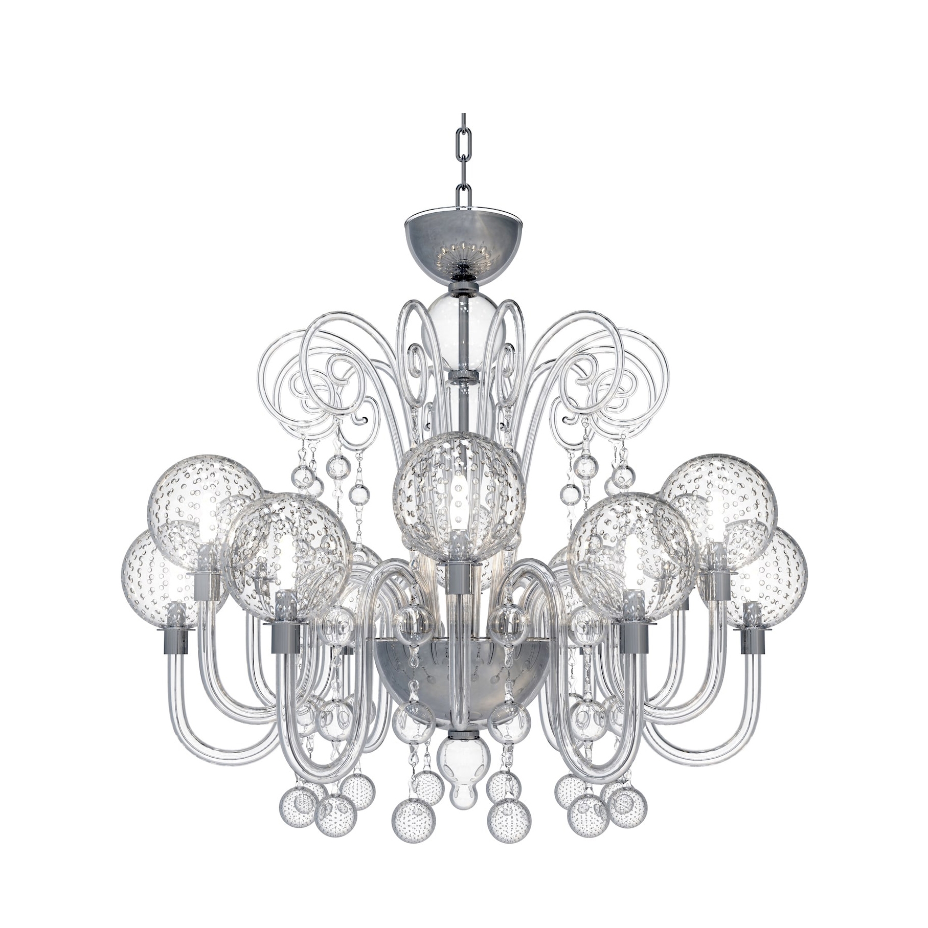 Display product GALILEO Murano Glass Chandelier from manufacturer Piumati