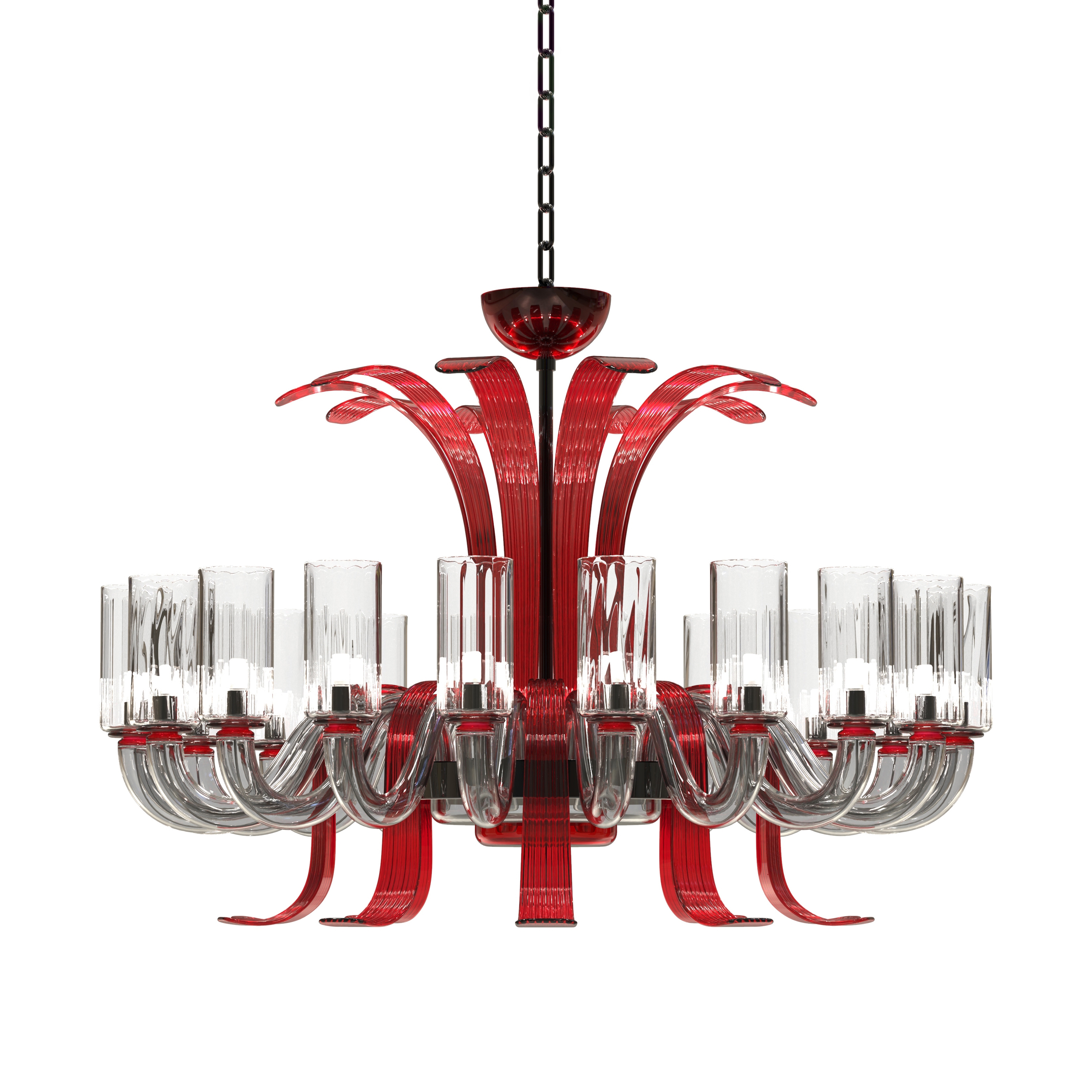 Display product LEONARDO Murano Glass Chandelier from manufacturer Piumati