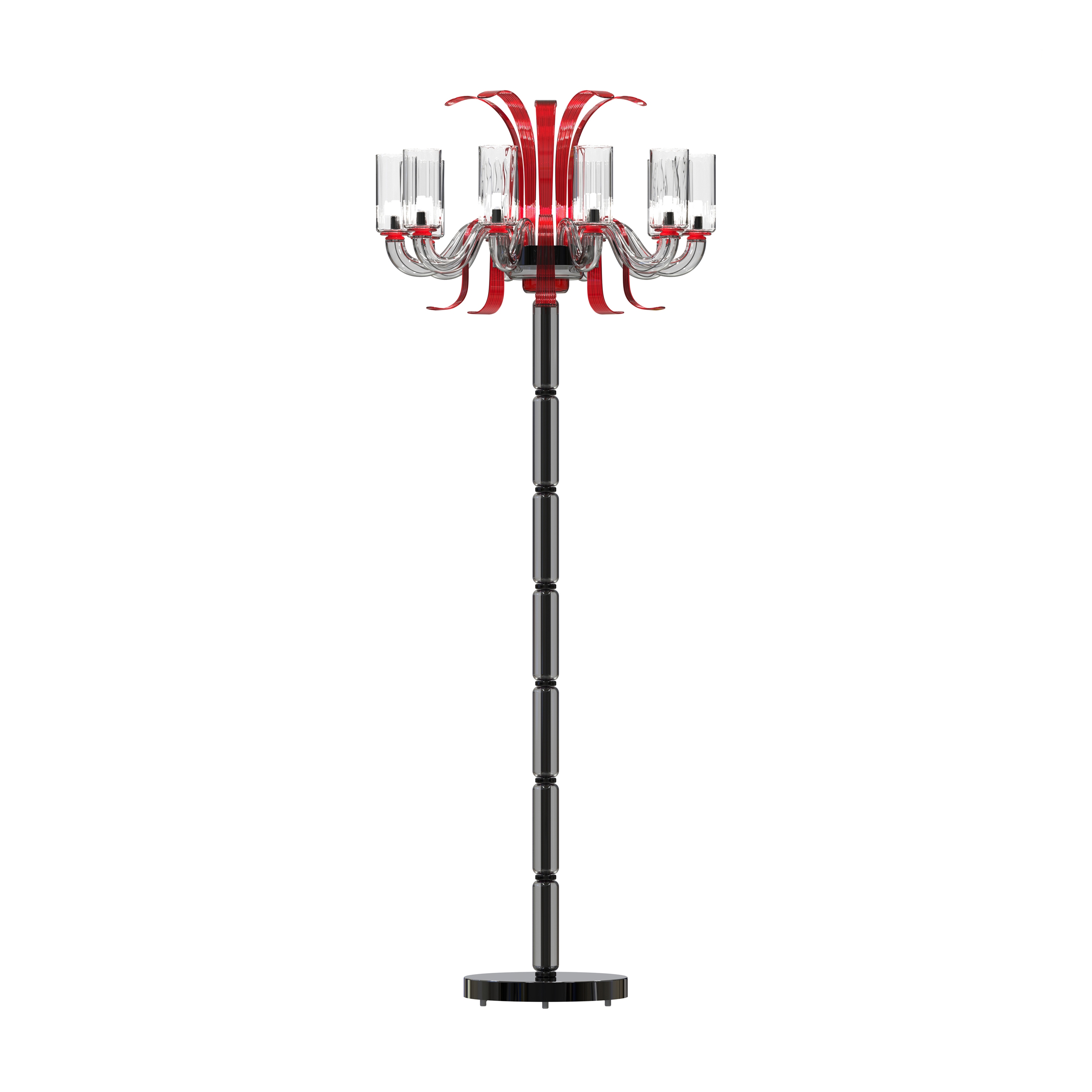 Display product LEONARDO Murano Glass Floor Lamp from manufacturer Piumati