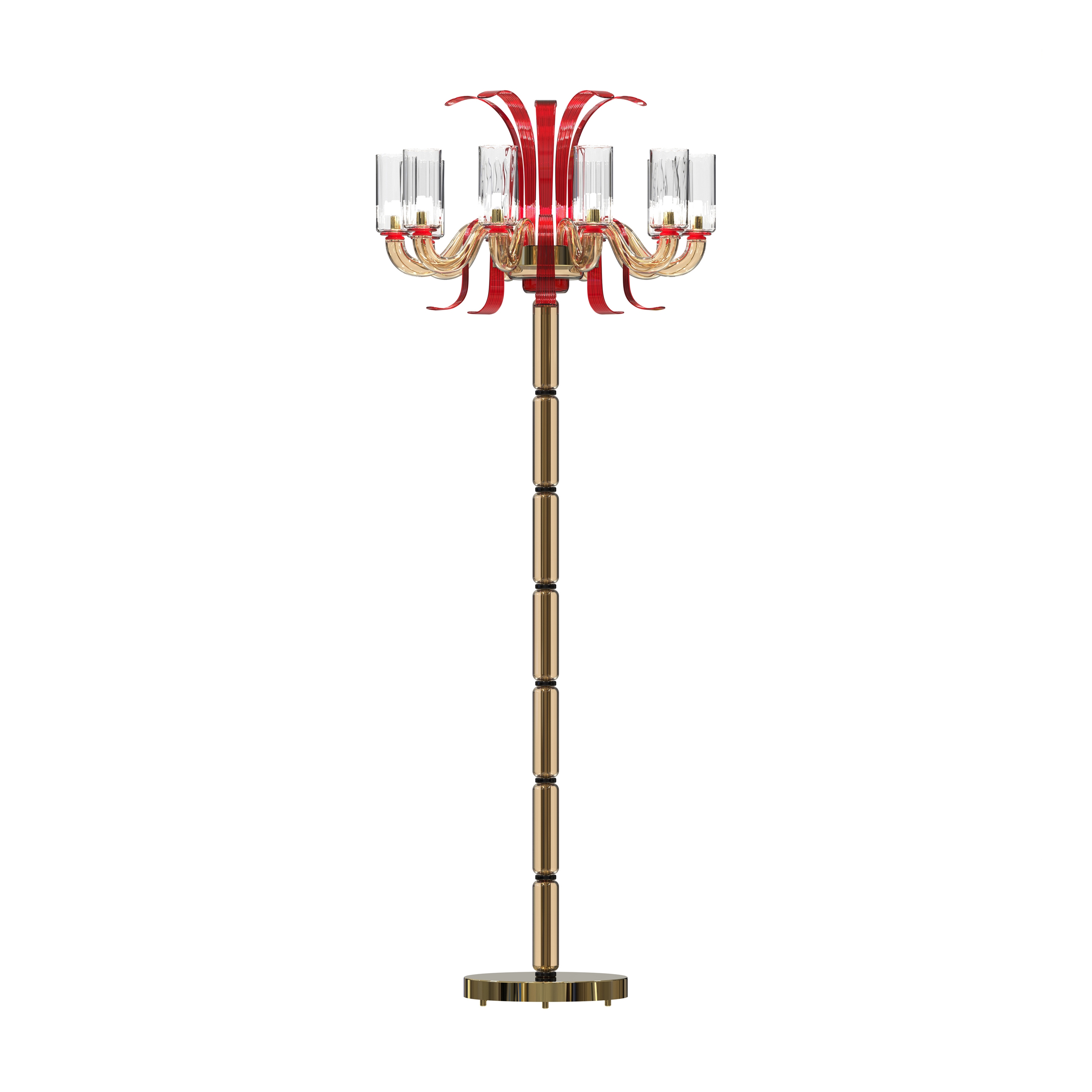 Display product LEONARDO Murano Glass Floor Lamp from manufacturer Piumati