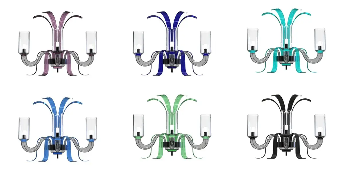 Piumati - LEONARDO Aplique de cristal de Murano