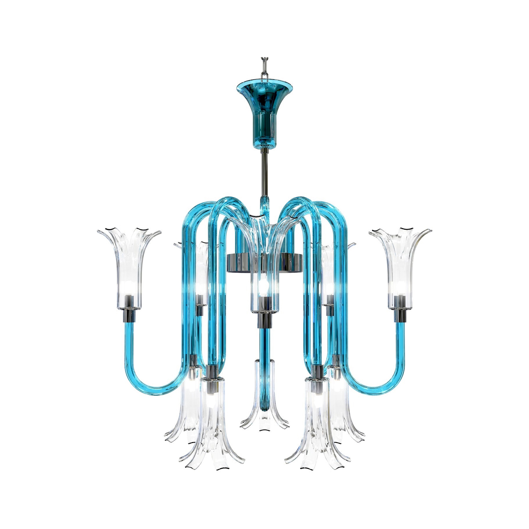 MICHELANGELO Murano Glass Chandelier S
