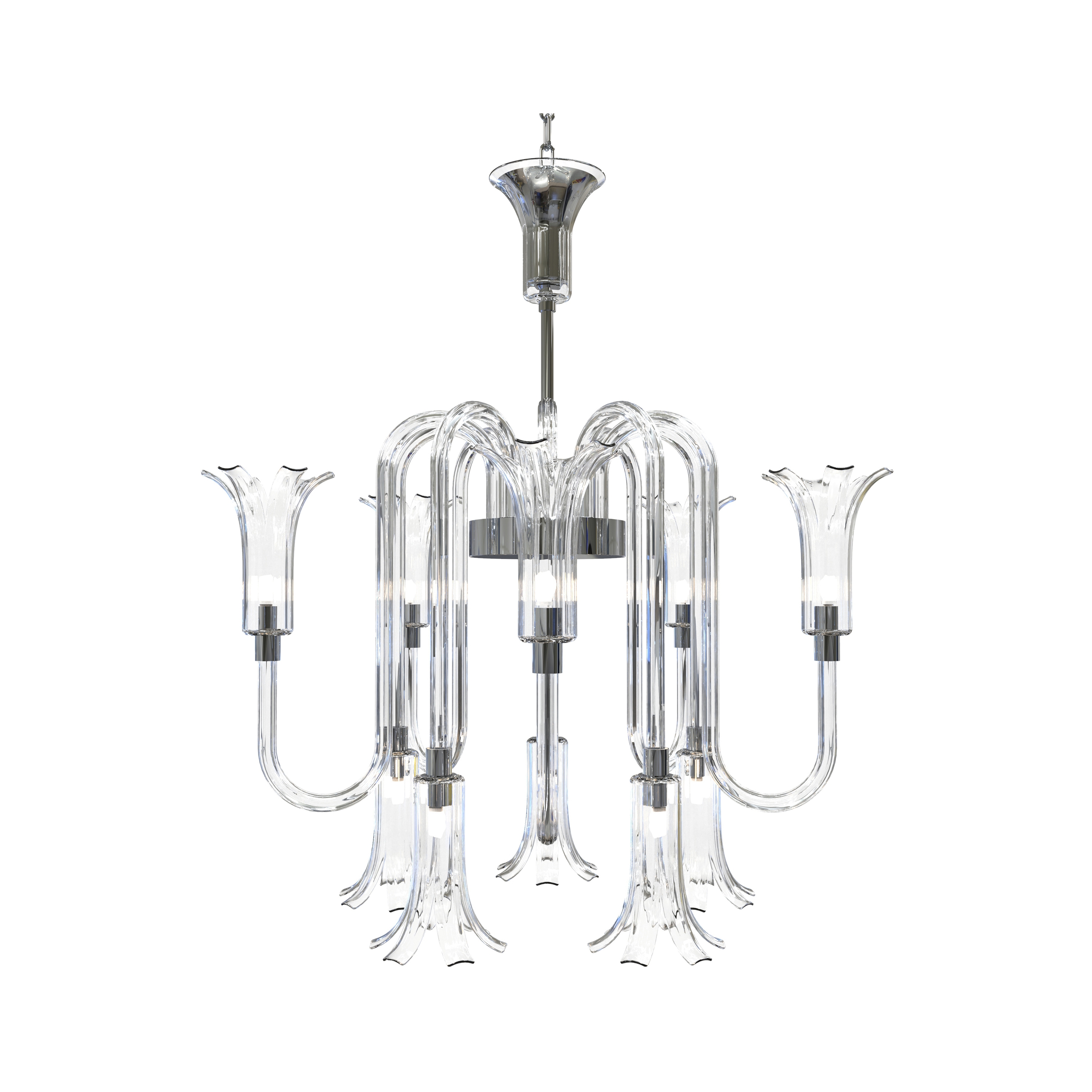 Display product MICHELANGELO Murano Glass Chandelier S from manufacturer Piumati