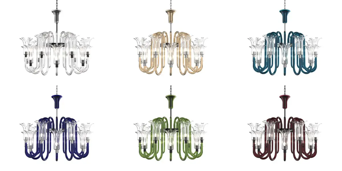 Piumati - MICHELANGELO Lampadario in Vetro di Murano