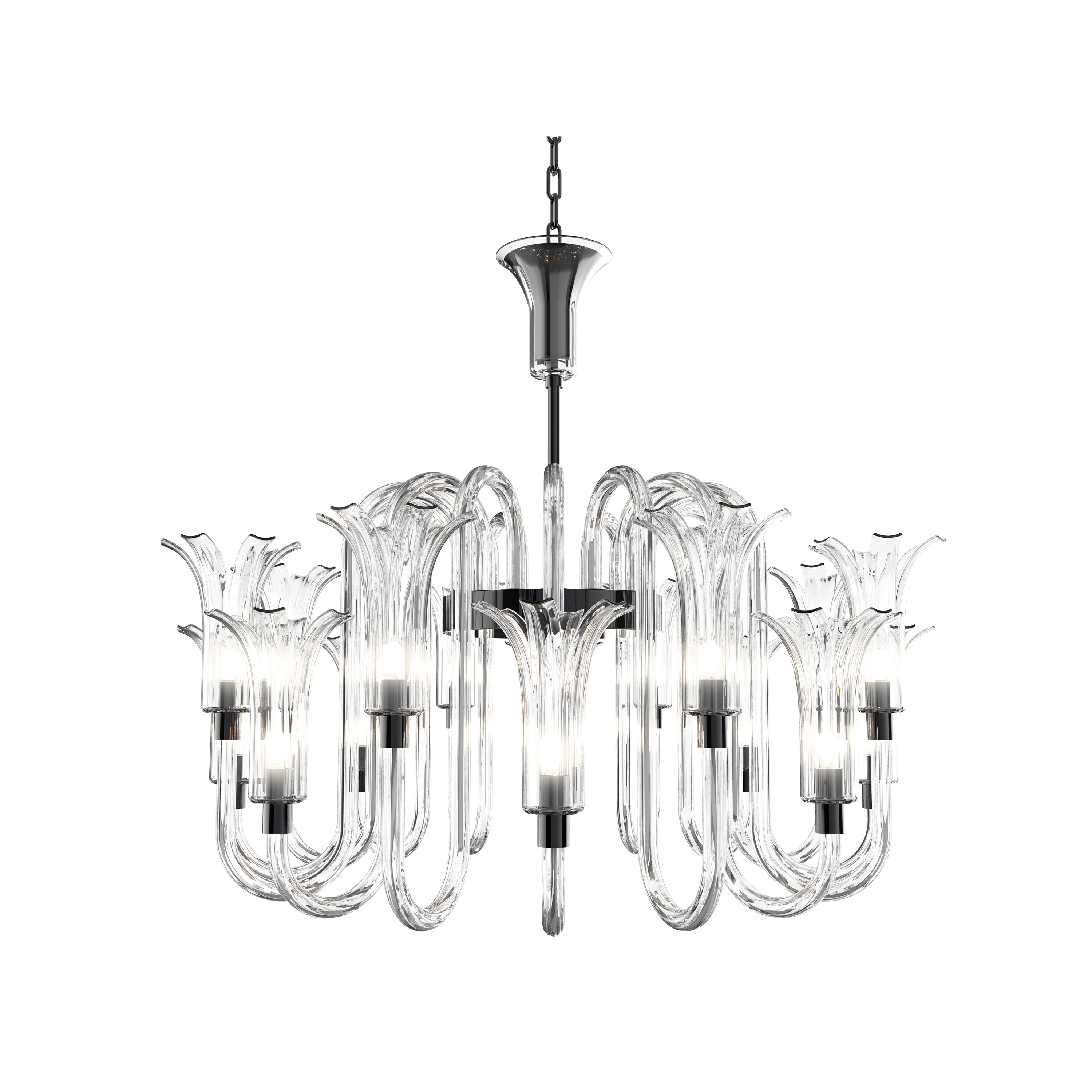 Display product MICHELANGELO Murano Glass Chandelier L from manufacturer Piumati