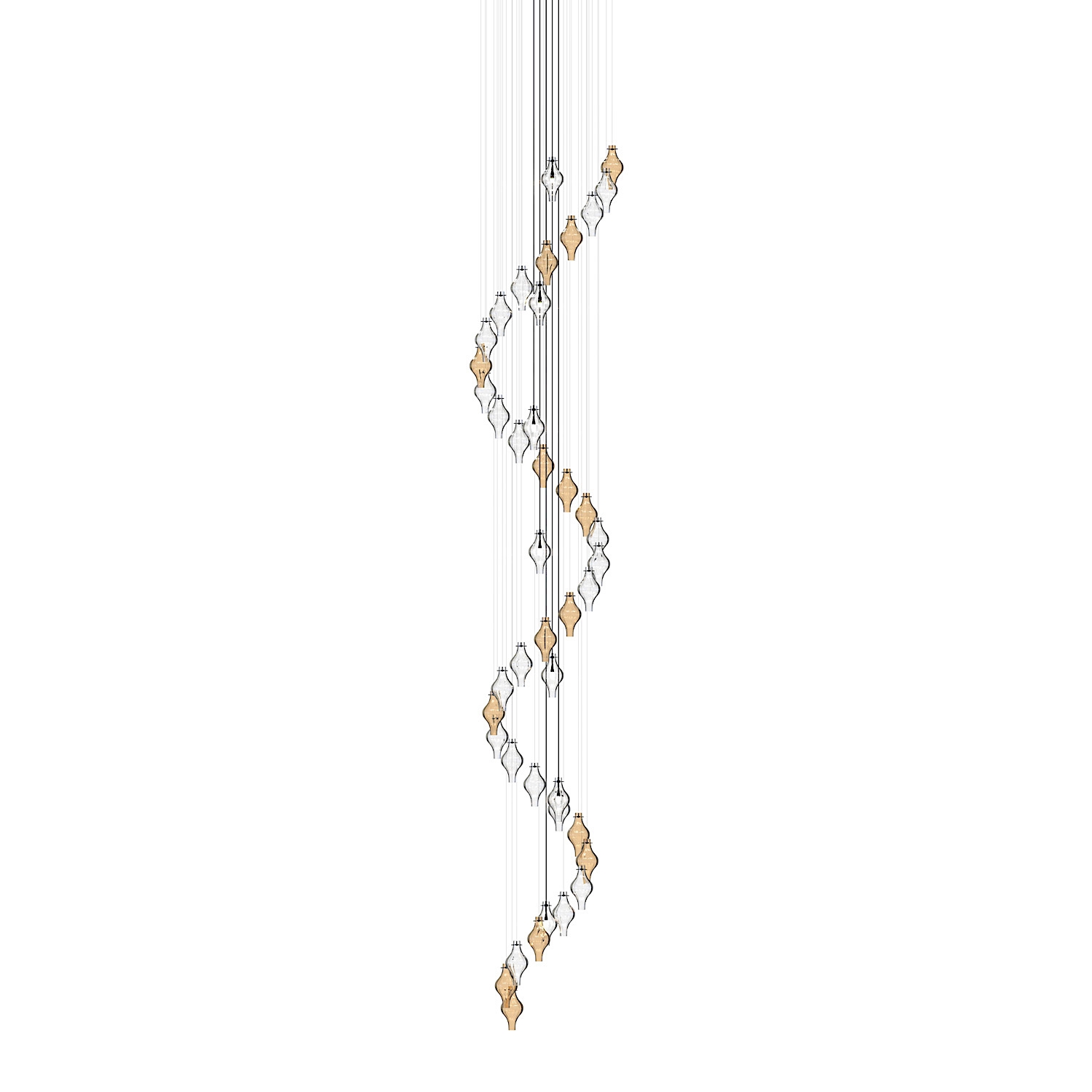 Display product POLANI Murano Glass Staircase Chandelier from manufacturer Piumati