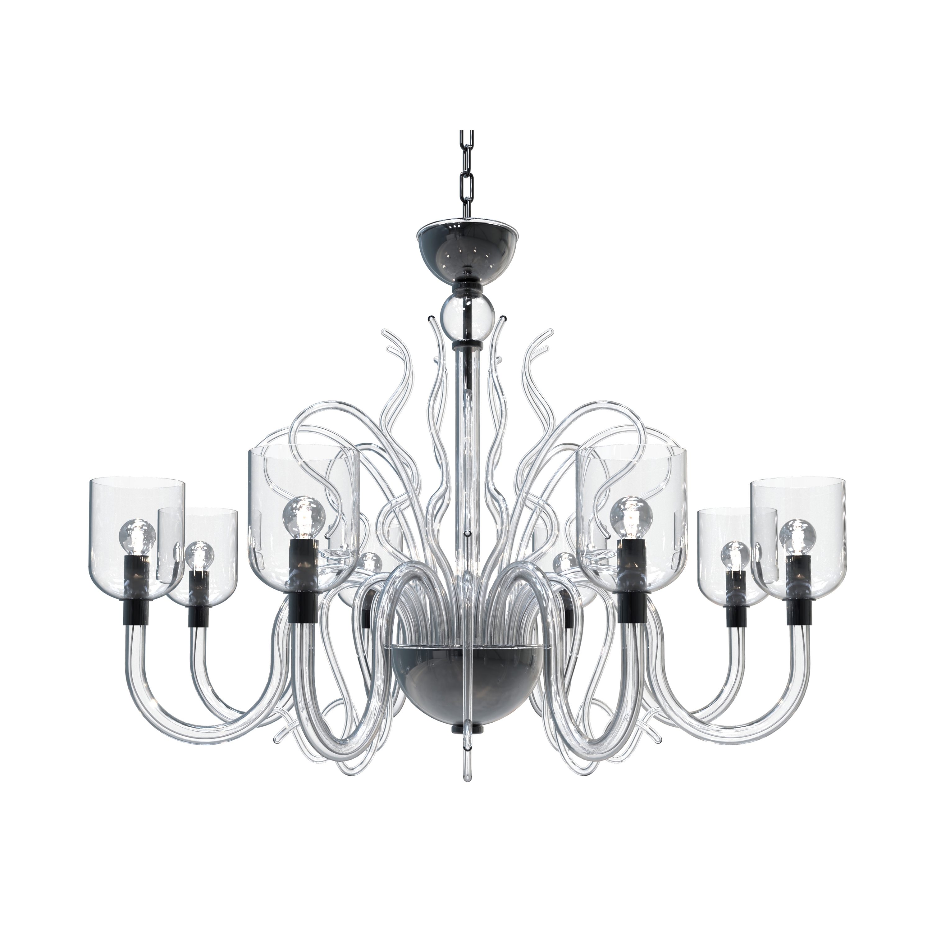 Display product RAFFAELLO Murano Glass Chandelier from manufacturer Piumati