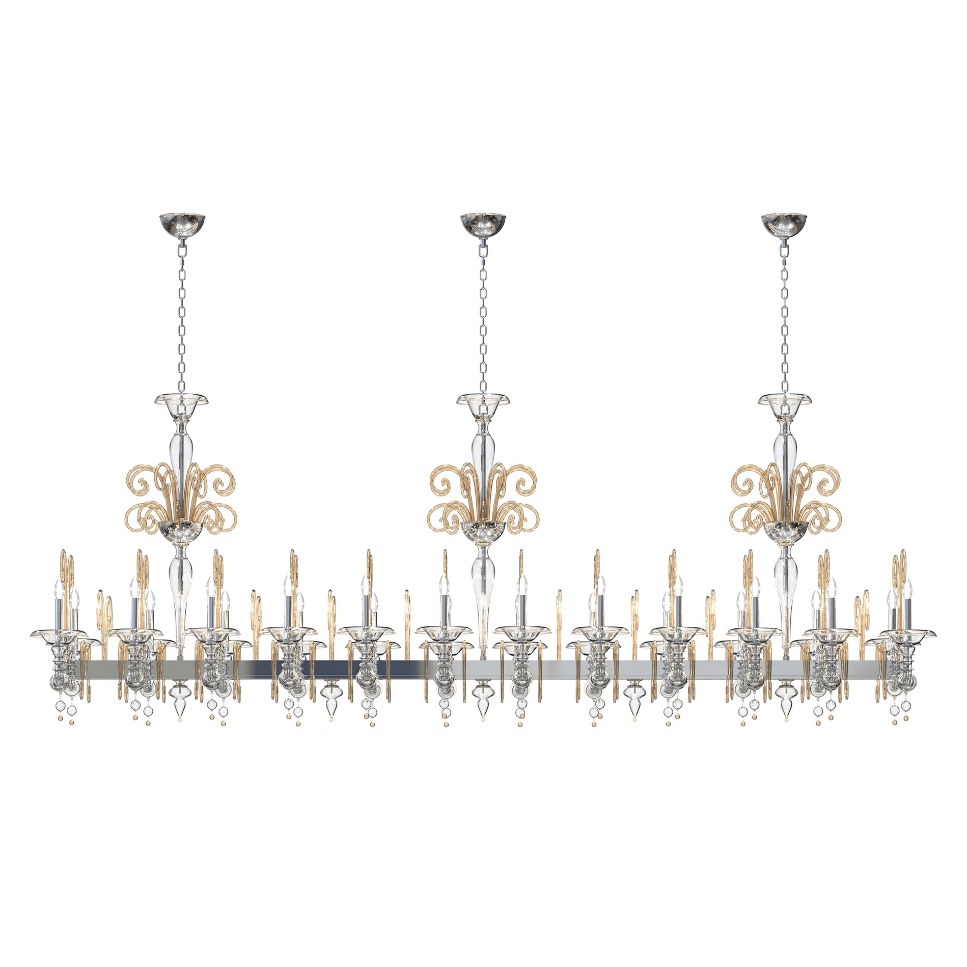 LOREDAN Murano Glass Linear Chandelier