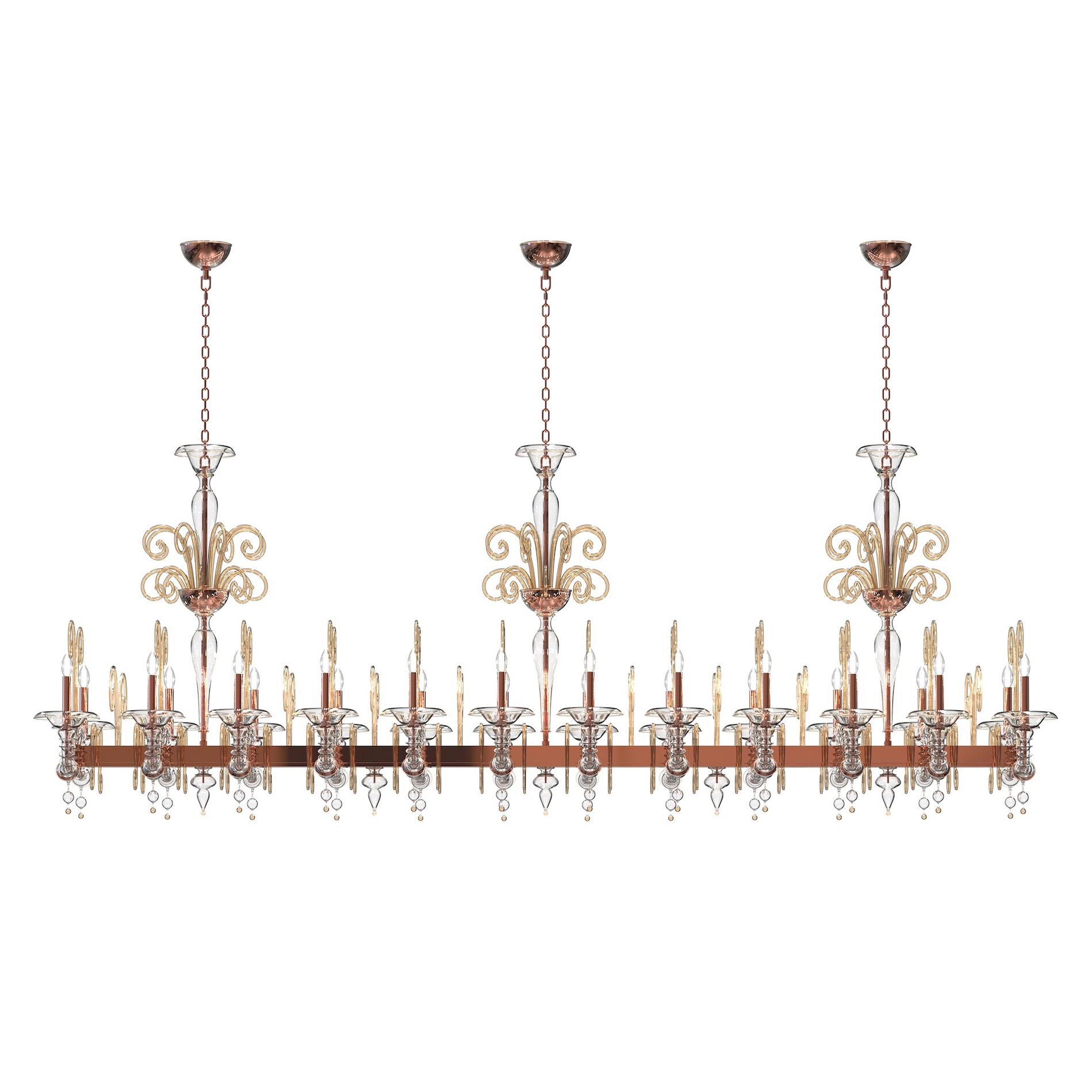 LOREDAN Murano Glass Linear Chandelier